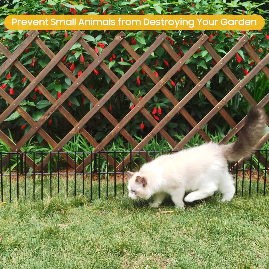 Blingluck Animal Barrier Fence, 19 Pcs 12In(H) x 20.5Ft(L) Upgrade 1.26 in gap Decorative Fences No Dig Fence for Rabbit and Dog, Rustproof Metal Wire Garden Fence Border for Garden Patio Landscaping