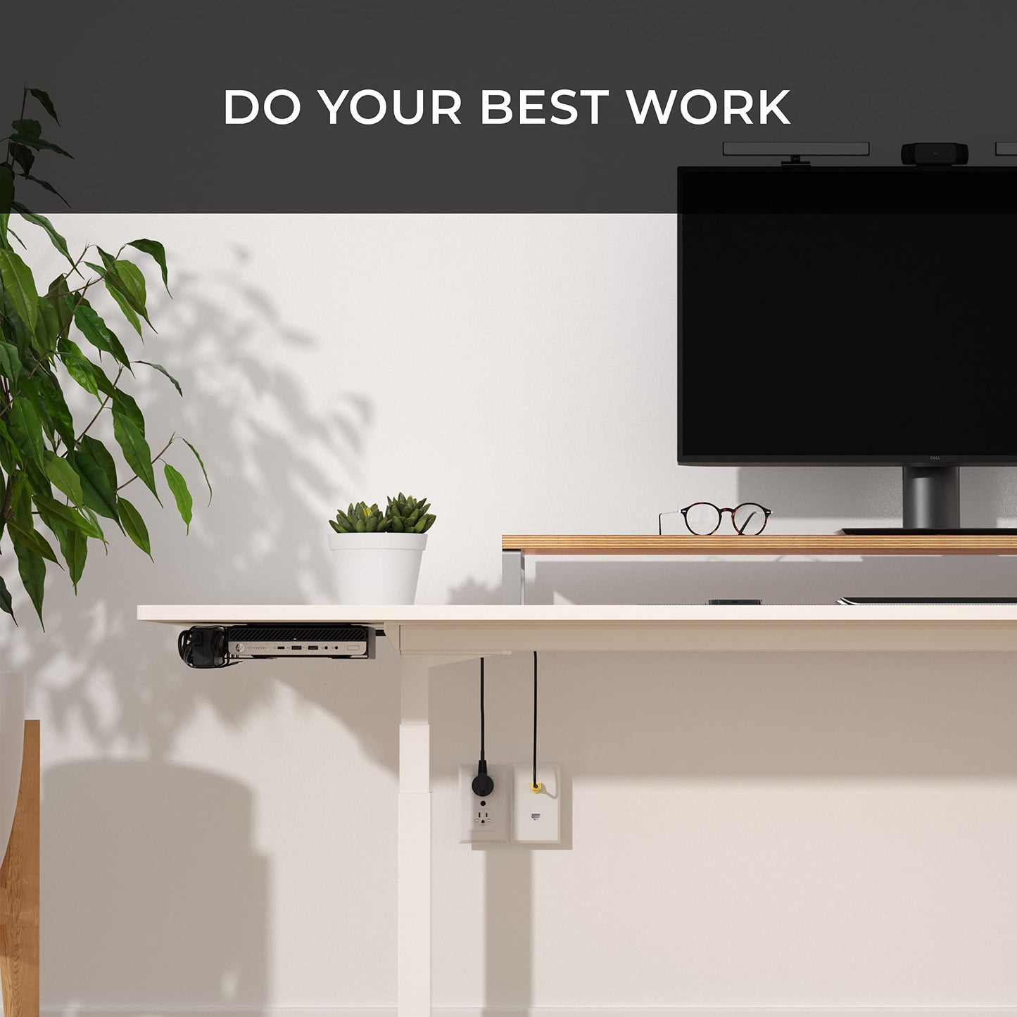HumanCentric VESA Mount Compatible with HP Desktop Mini, HP ProDesk Mini, HP EliteDesk Mini, Replaces Dual VESA Sleeve for Mini Desktops v3, Mount on an Arm, Under Desk or Wall, 75x75mm, 100x100mm