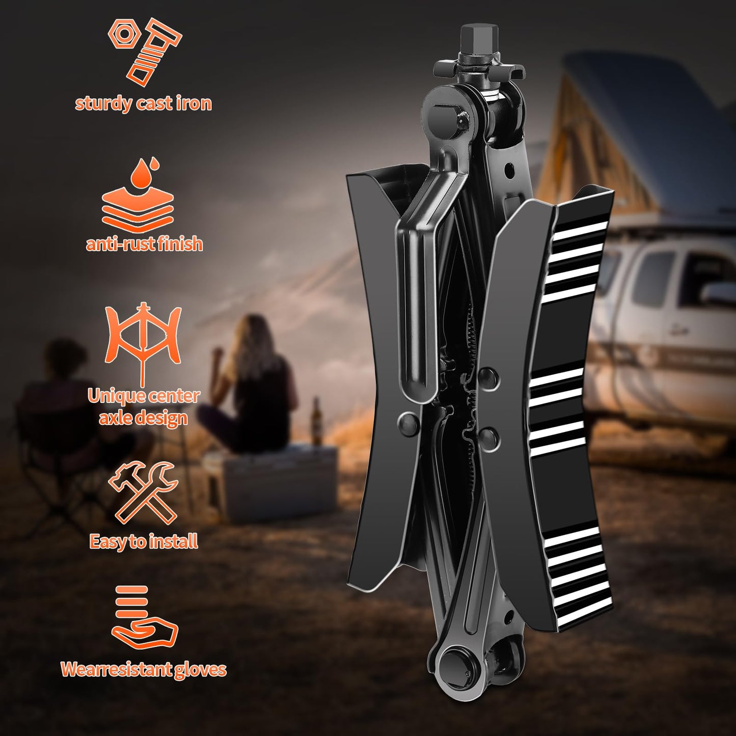 Camper RV Wheel Chocks Stabilizer X-Shaped for Dual Axle Travel Trailers, Heavy Duty Anti-Move Tire Chocks Trailer Accessories 2 Pack Fits 3.5" to 12" Wheel Gaps, Black