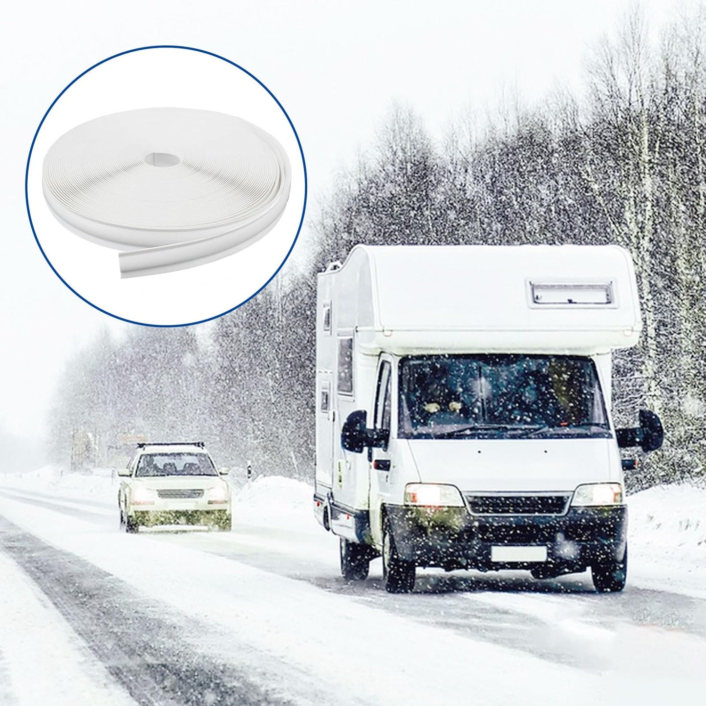 1" RV Vinyl Trim Molding Insert (100 ft), Heavy Duty RV Camper Travel Trailer Screw Cover, Gutter Corner & Roof Edge Track for RV Camper Travel Trailer, Durable Outside Seam Channel, White