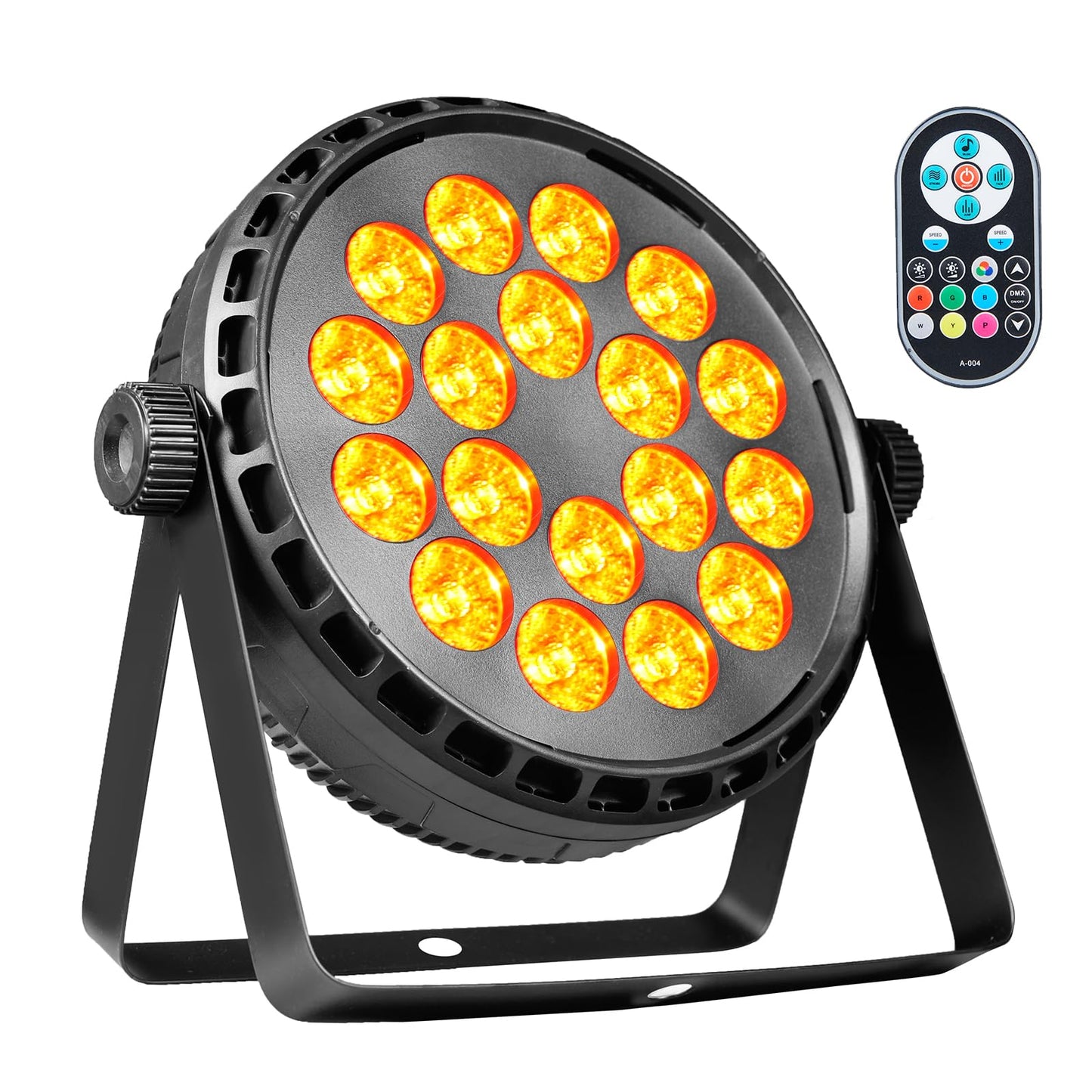 ZKYMZL Stage Lighting Par Lights 80W RGBW 4 in 1 LED DMX Lights with Remote Sound Activated Stage Uplights for Events Shows Party Wedding Church Christmas Club (1 pack)