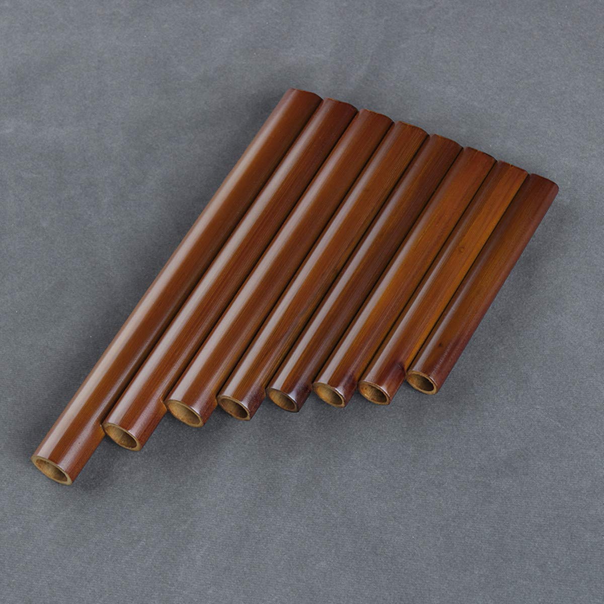 8 Pipes Natural Bamboo Mini Portable Pan Flute Chinese Traditional Musical Instrument Brown Pan Pipes Easy to Learn (Right Hand)