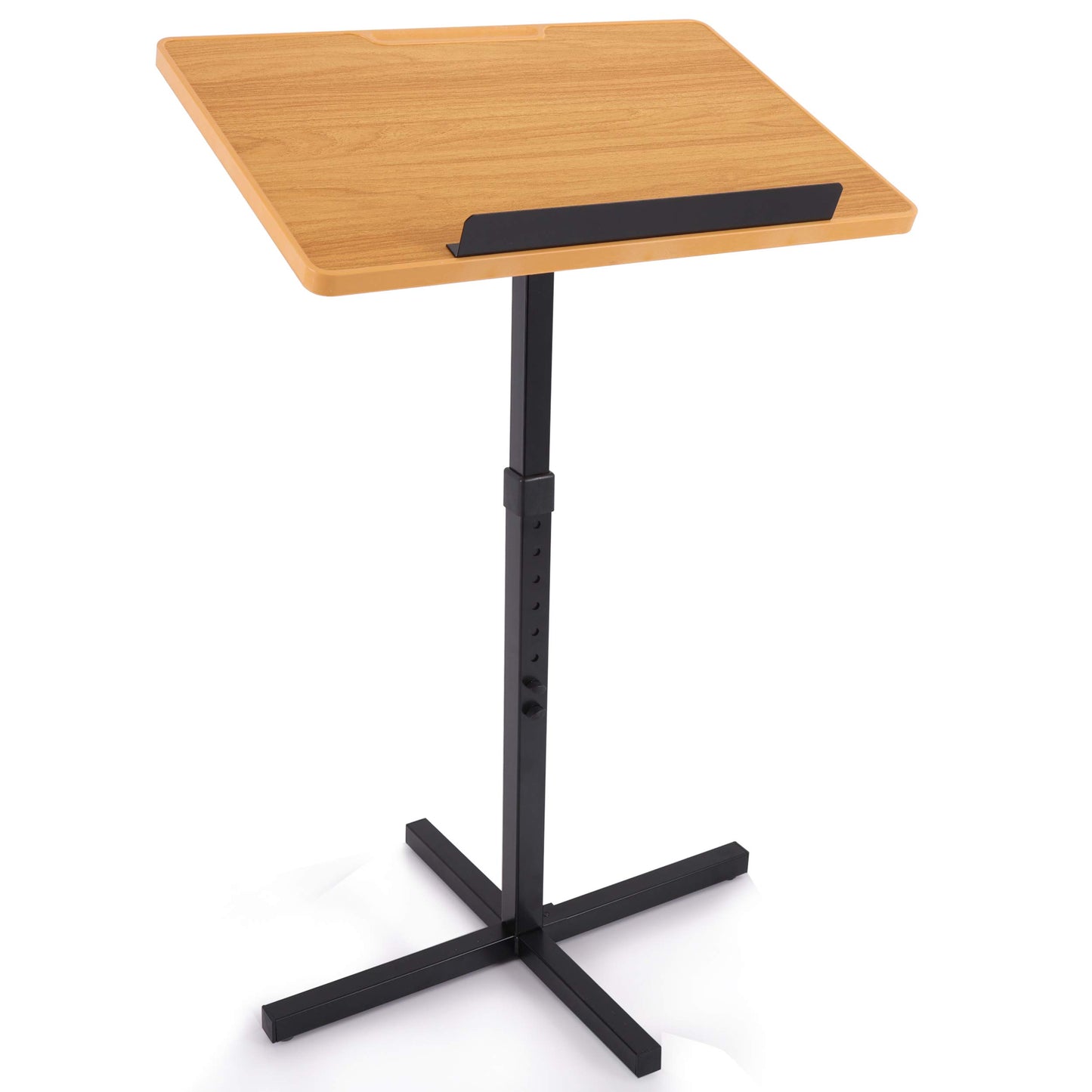 Portable Floor Lectern Podium Stand-Height Adjustable Steady Standing Design Teacher Speaker Lecture Classroom Presentation Stand, Laptop Computer Book Holder w/ Slanted Top Shelf-Pyle PLCTND44,BLACK, Black, 25.50in. x 18.50in. x 4.20in.