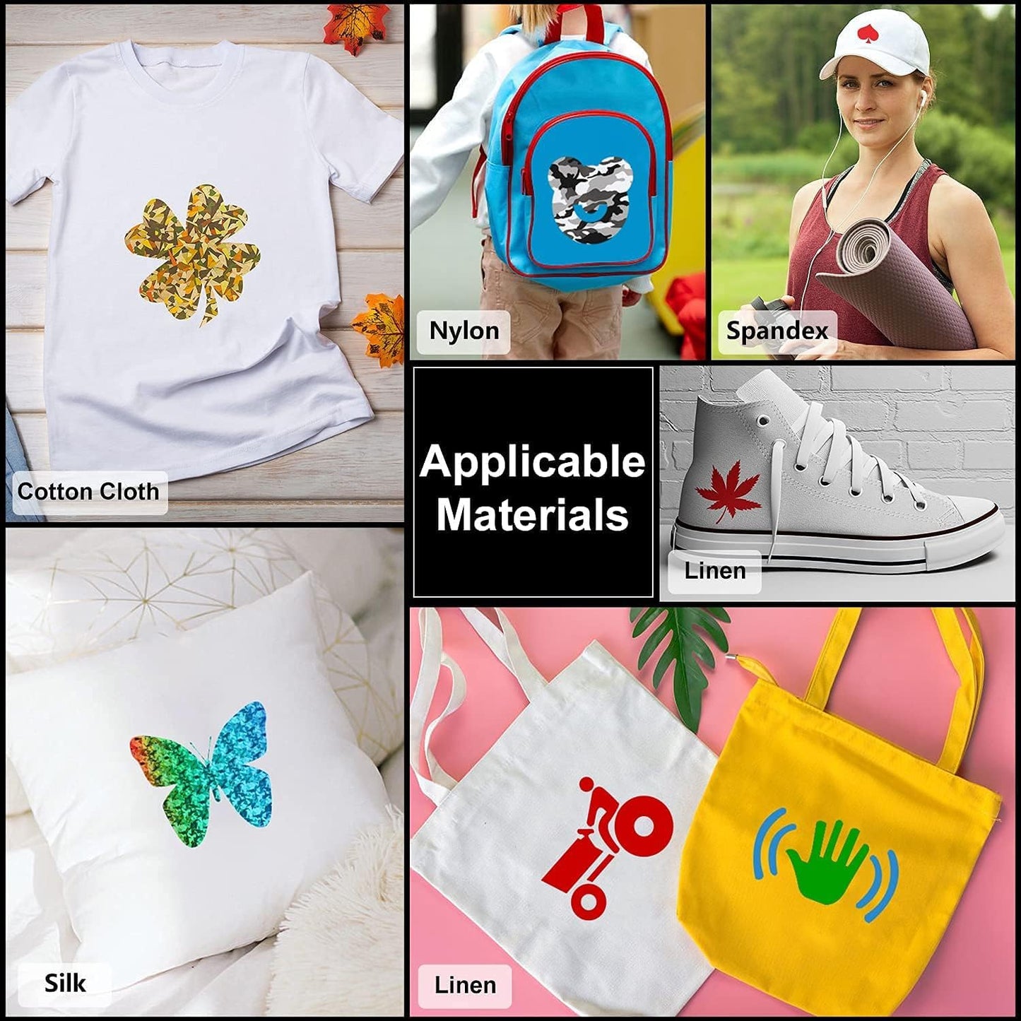Heat Transfer Vinyl Bundle : 84 Pack 12" x 10" Iron on Vinyl, for DIY Iron-on Fabrics T-Shirts with Heat Press Machine & Craft Cutter Machine