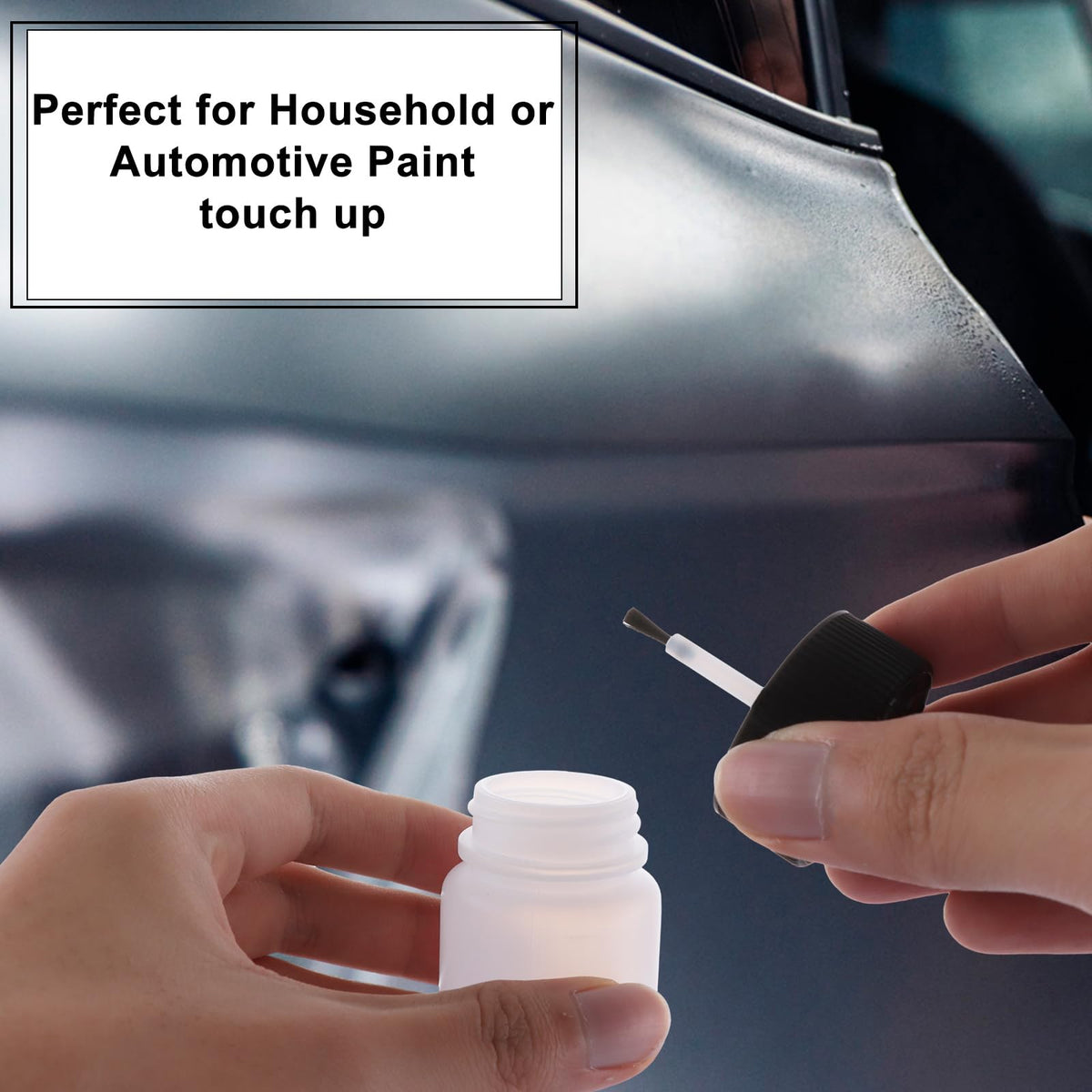 JMIATRY 50 Pack 1 OZ Paint Touch Up Bottles with Caps Empty Touch Up Bottle 1 Ounce (30ml) Touch Up Paint Container for Household or Automotive Paint, with Mixing Ball