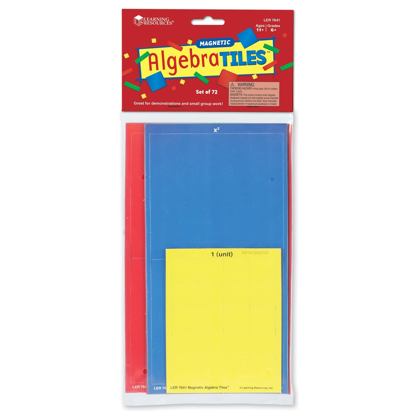 Learning Resources LER7641 Magnetic Algebra Tiles