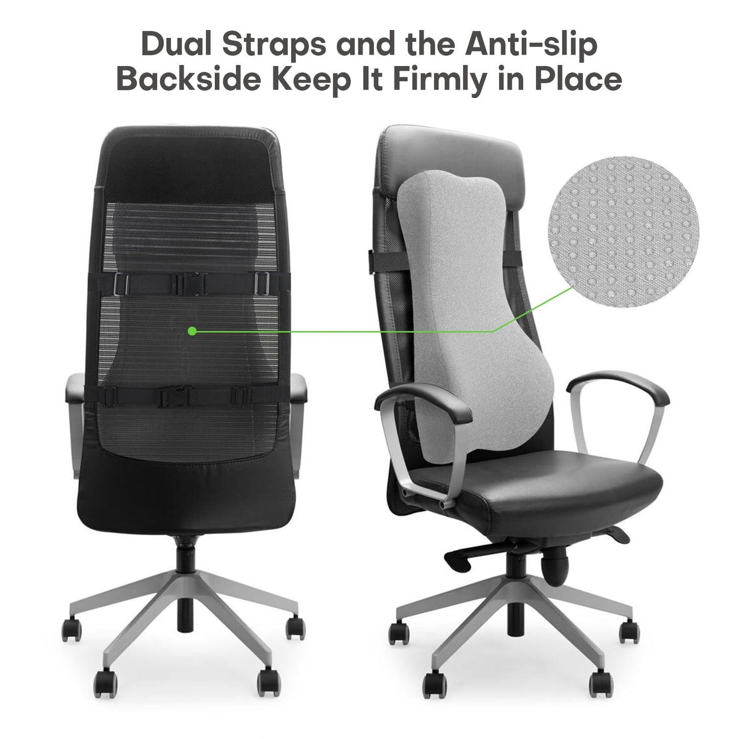 24'' Tall Back Support Pillow Fully Support Entire Back and Shoulder for Pain Relief and Comfort, Memory Foam Back Cushion for Back Rest, Ideal for Executive Office Chair, Computer & Gaming Chair