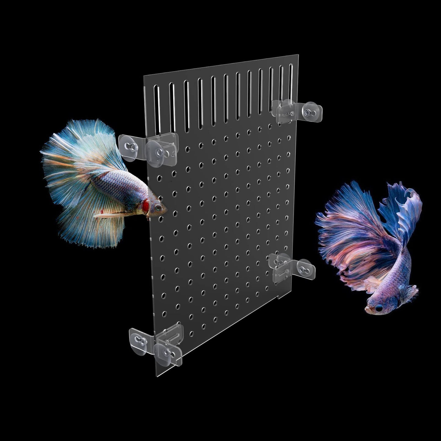 HingoFuni Aquarium Fish Tank Divider Acrylic Isolation Grid Board with Suction Cups Included Clear Fish Separator Transparent Plate Baffle Cover Blocking Fish Partition Net 30x40cm/11.81x15.74in