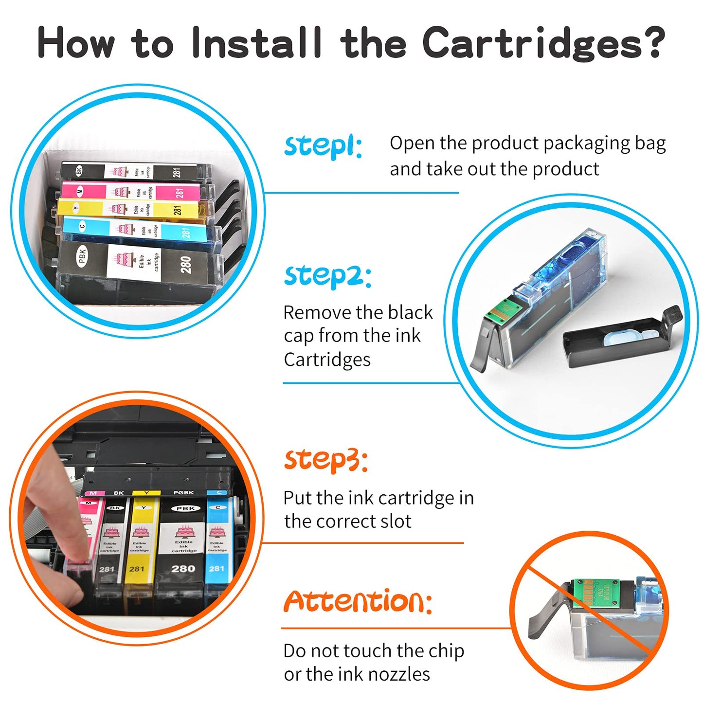 Youtook PGI-280XXL CLI-281XXL Ink Cartridges, Works with PIXMA TS6120 TS6220 TS6320 TS8120 TS8220 TS8320 TR7520 TR8520 TR8620 TS9120 TS9520 TS9521C TS702
