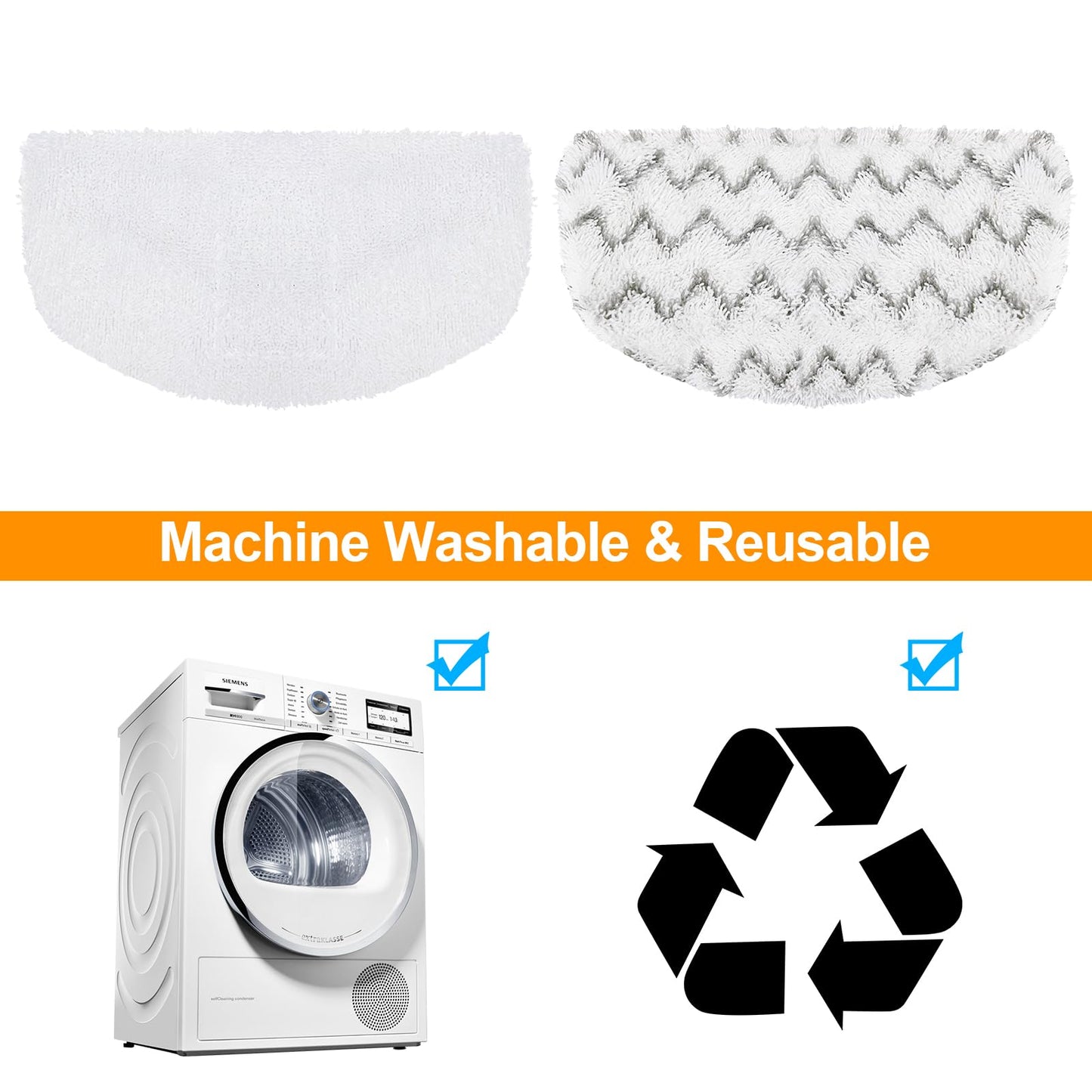 10 Pack Steam Mop Replacement Pads Compatible with Bissell Powerfresh Steam Mop 1940 1806 1544 2075 2685A 2181 2814 Series, Model 19401 1940A 1940W 19405 2075A 2685A 5938, Microfiber Reusable