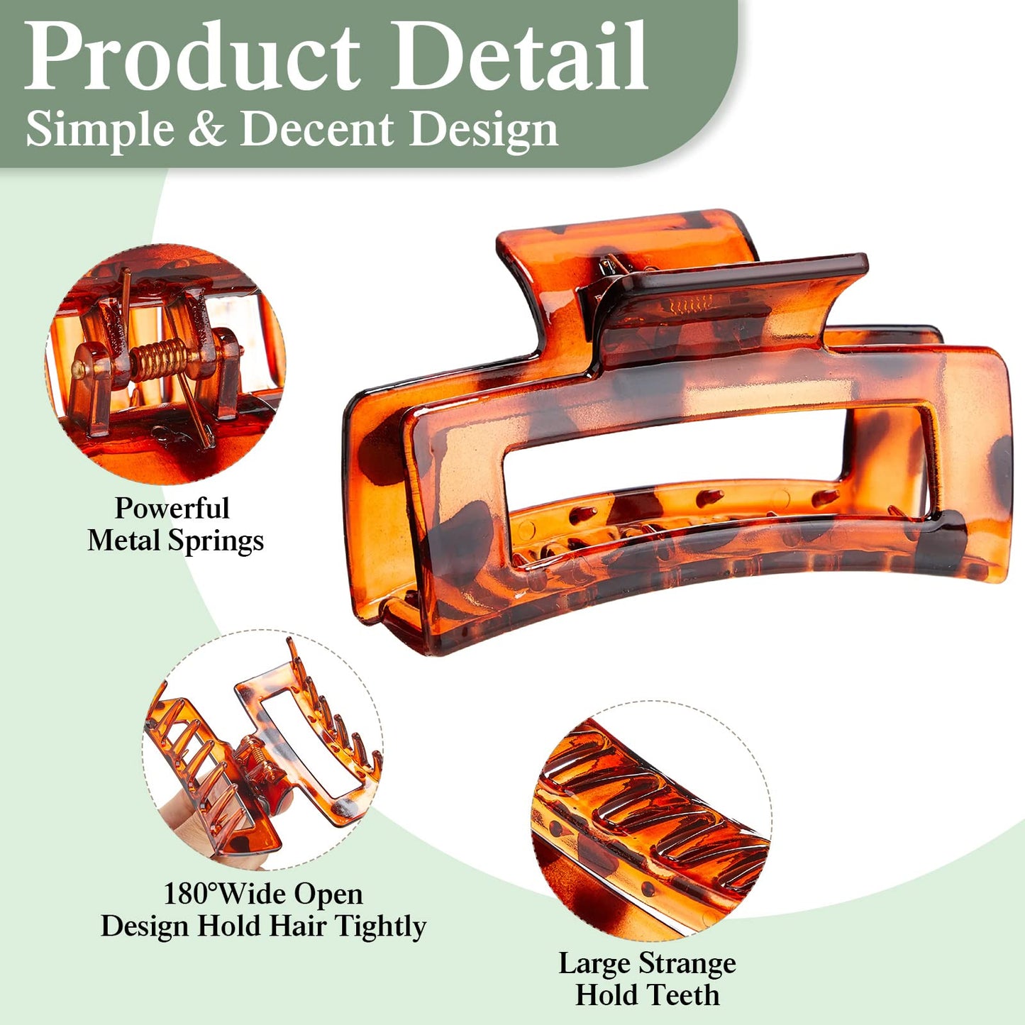 Cindeer 64 Pcs Medium Hair Claw Bulk Hair Clips Set Rectangle Claw Clips Matte Thin Clamps Accessories for Women Girls for Thick(3.35 Inch,Multicolor)