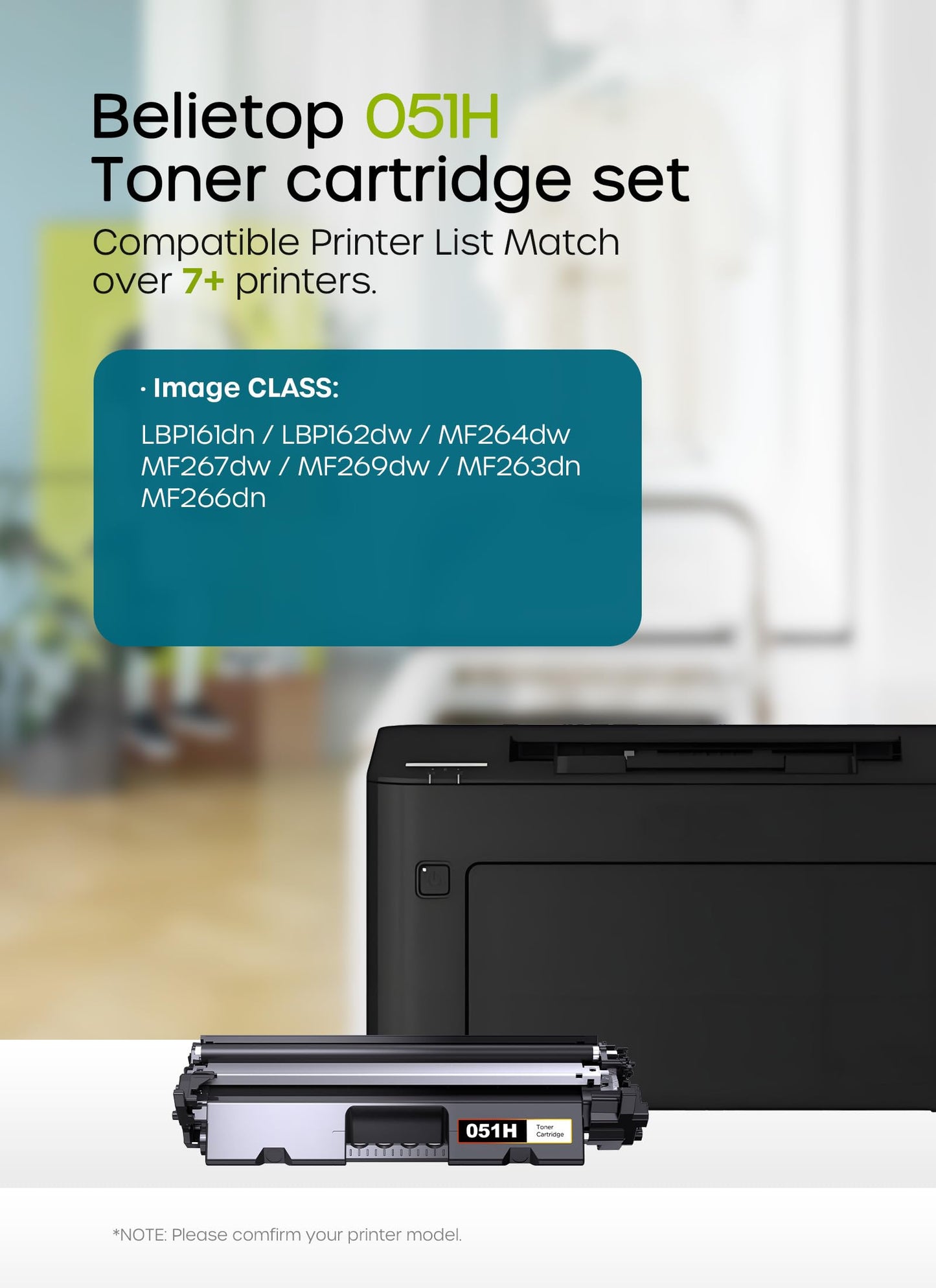 051H Toner Cartridge Compatible Replacement with Canon 051 051H CRG-051 Toner Fit for Canon ImageCLASS MF263dn MF266dn MF267dw LBP161dn LBP162dw Printer(2 Pack, Black)