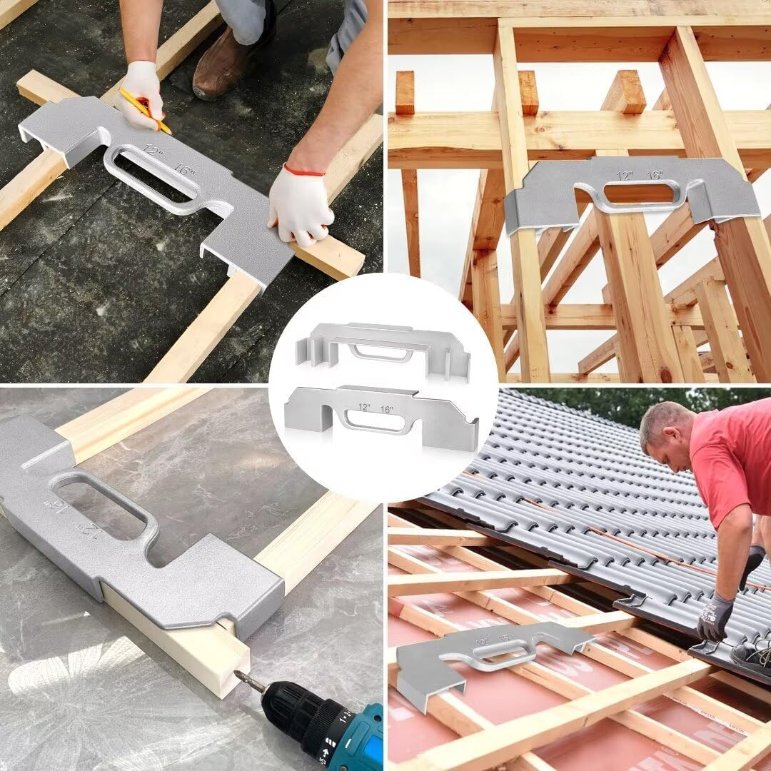 3 in 1 Framing Tools, 12"/14"/16" On-Center Stud Layout Tool, 100% Cast Aluminum, Premium Wall Stud,Precision Measurement Jig Tool for Framing Wall