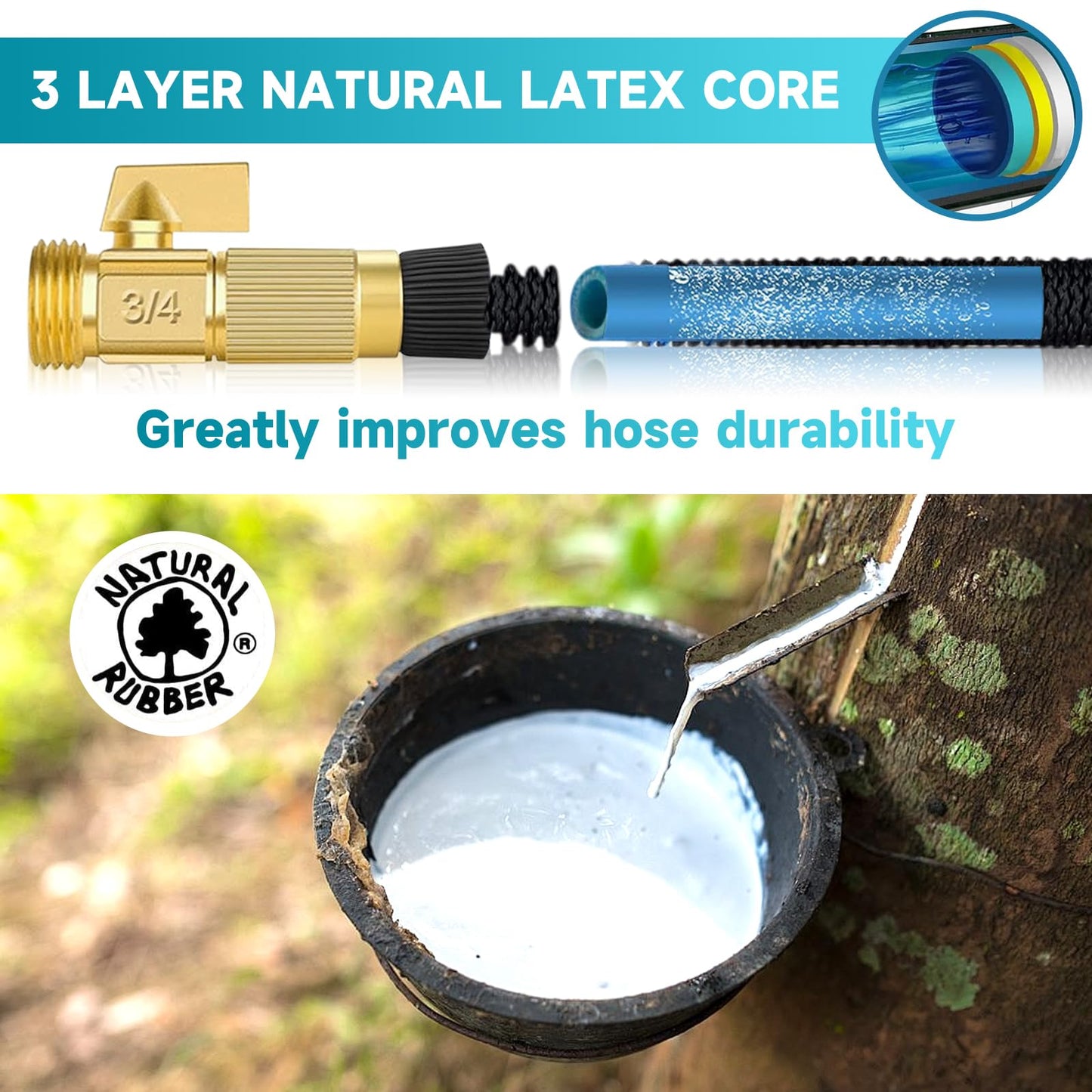 Expandable Garden Hose 100FT, Kink Free Flexible Water Hose with 10 Function Sprayer Nozzle Flexible Outdoor Yard Leak Proof, Lightweight Retractable Hose with Convenient Storage