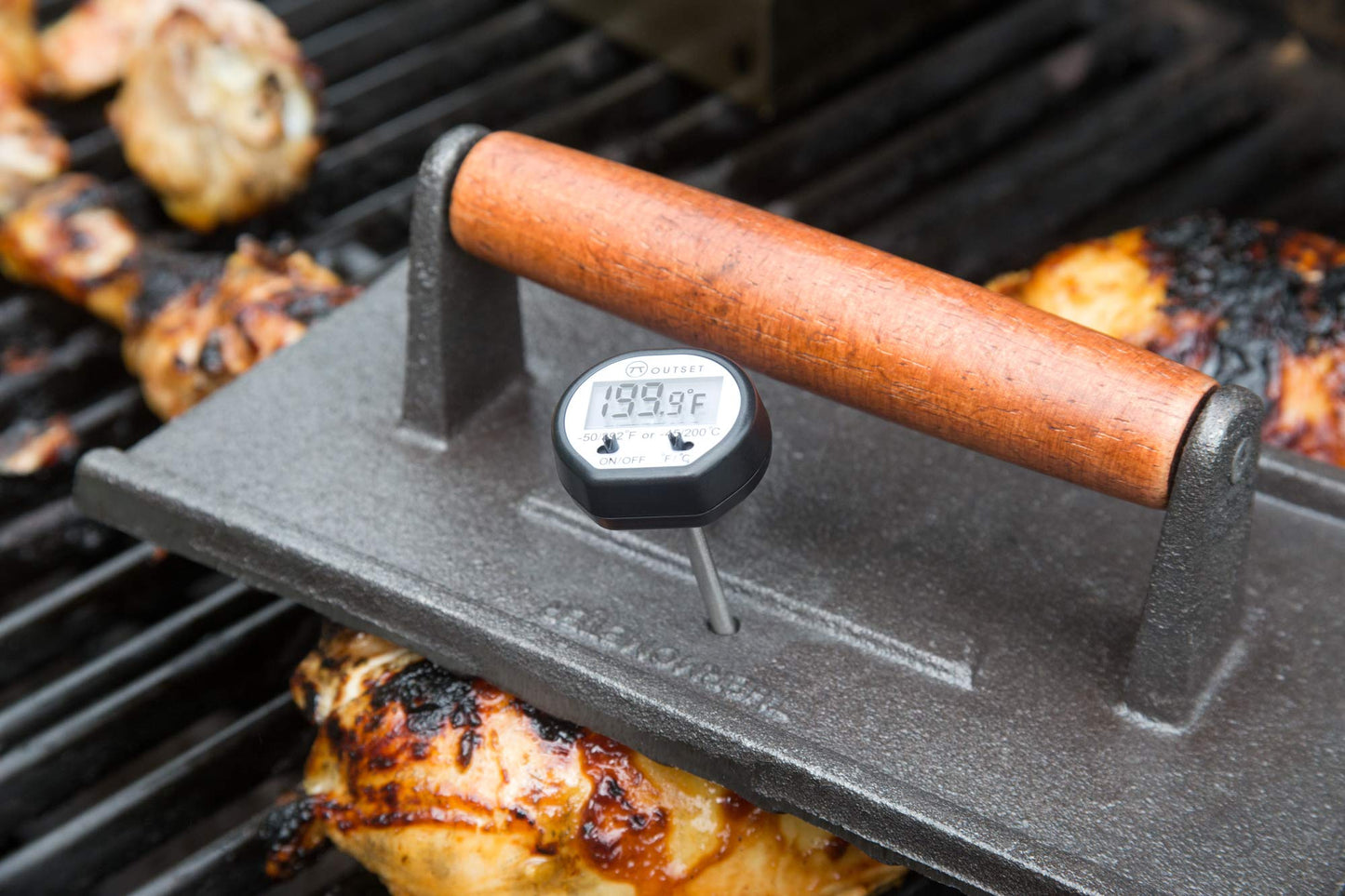 Outset Q111 Rectangular Grill Press, Cast Iron, 5 x 9 x 2.75 inches