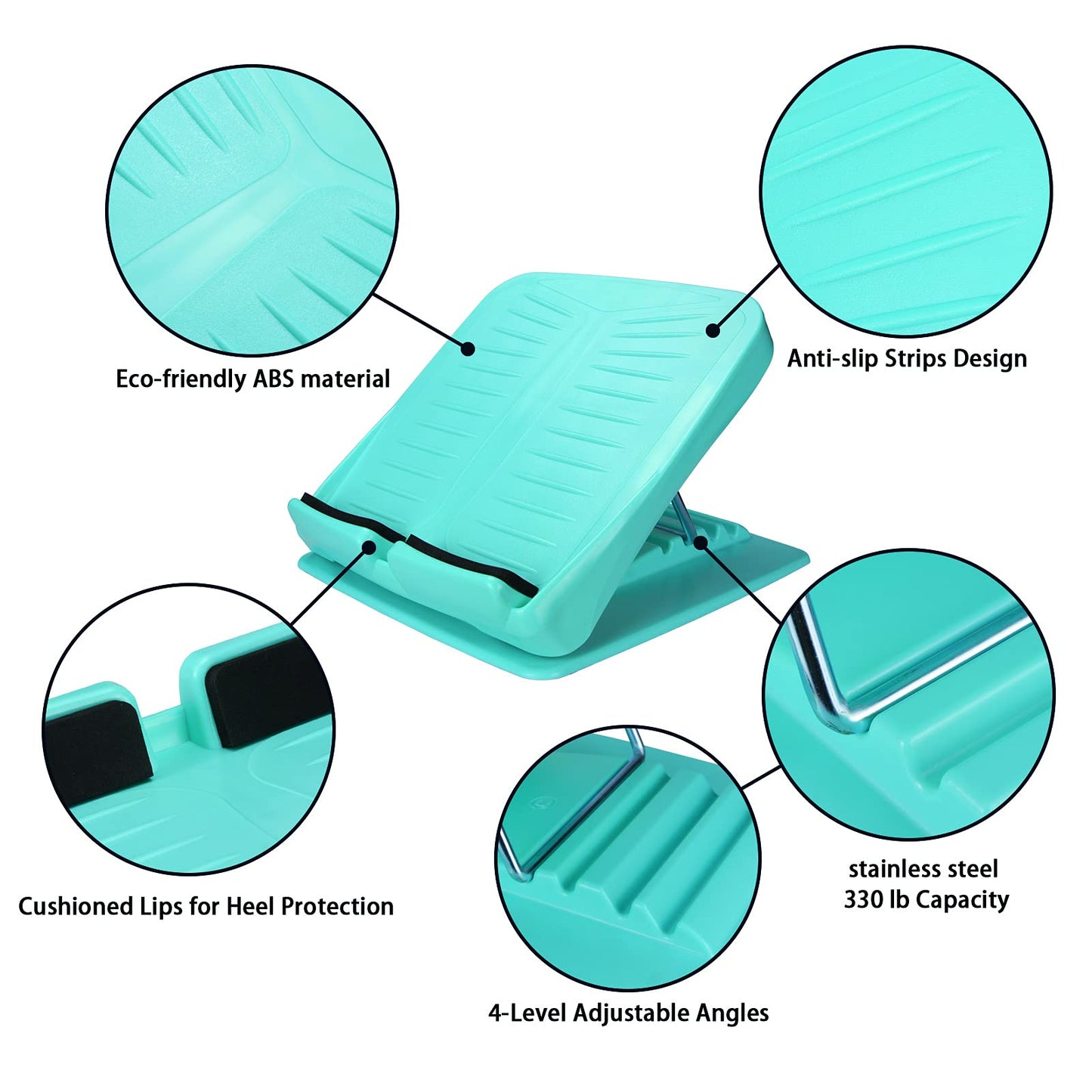 JADE KIT Slant Board Calf Stretcher Adjustable 4 Angles Anti Slip Incline Board for Stretching, Ankle Stretch Board Calf Stretch Incline Board for Heel, Hamstring, Achilles, Leg Calves, Blue
