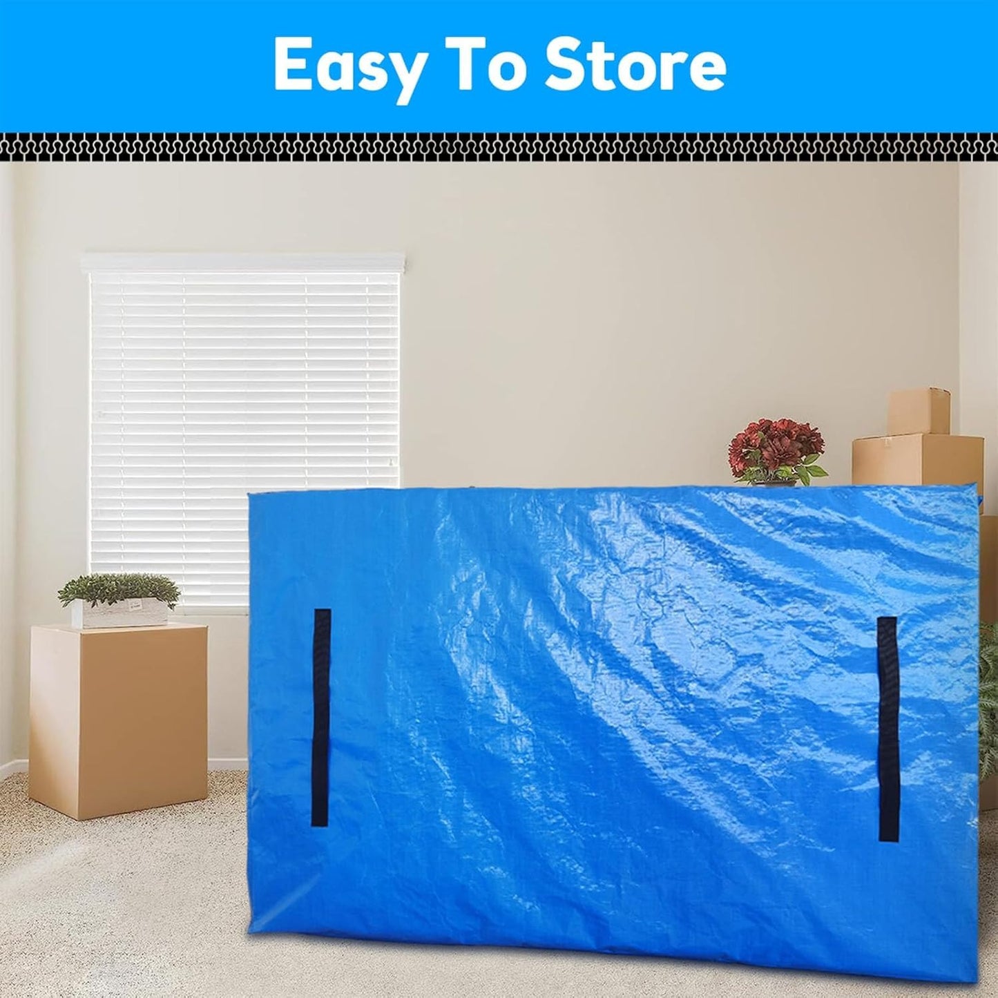 Mattress Bag for Moving, Extra Thick King Mattress Moving Bag with 8 Strong Carrying Handles,Heavy Duty Mattress Bag with Zipper,Reusable Waterproof Mattress Cover Mattress Protector - King Size