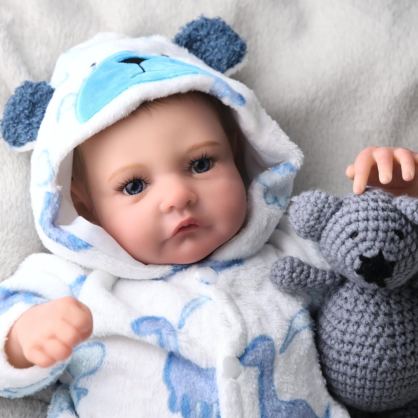 BABESIDE Lifelike Reborn Baby Dolls Boy- 20Inch Cute Soft Vinyl Realistic Baby Doll Poseable Real Life Baby Dolls with Complete Accessories for 3+ Years Old Gifts