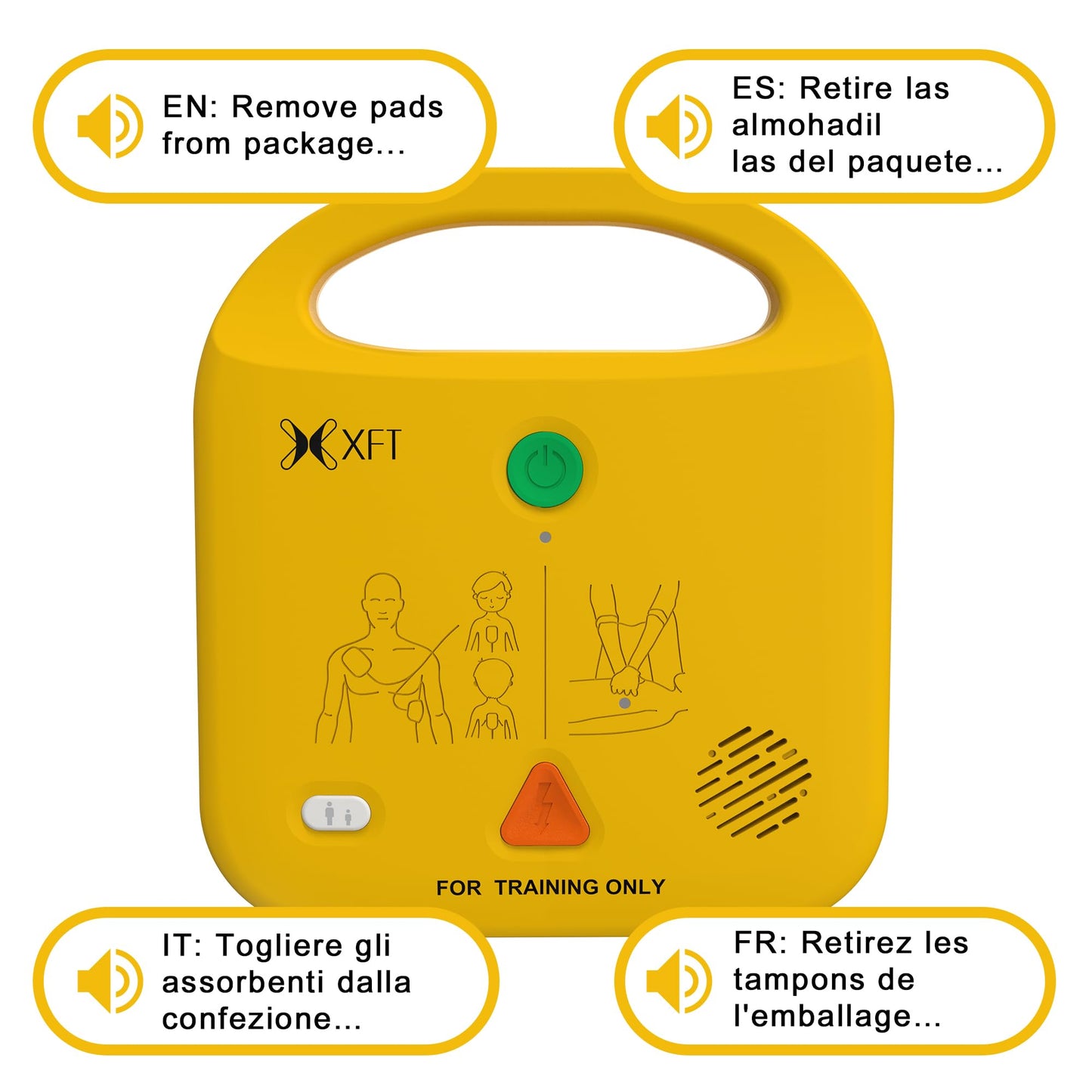 AED Trainer, XFT Portable AED Training Kit CPR Equipment Training Device Automatic External Defibrillator Simulator, for First Aid Trainee Beginner(XFT-120NB)