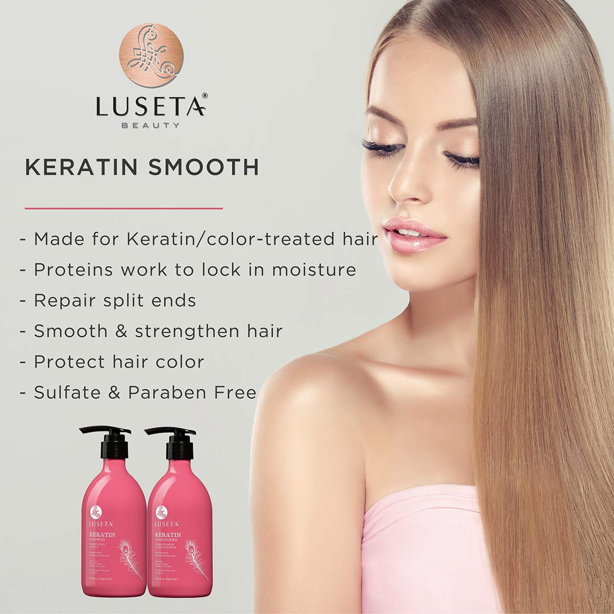 'Luseta Keratin Shampoo Smoothing & Nourishing Formula 33.8 Fl.