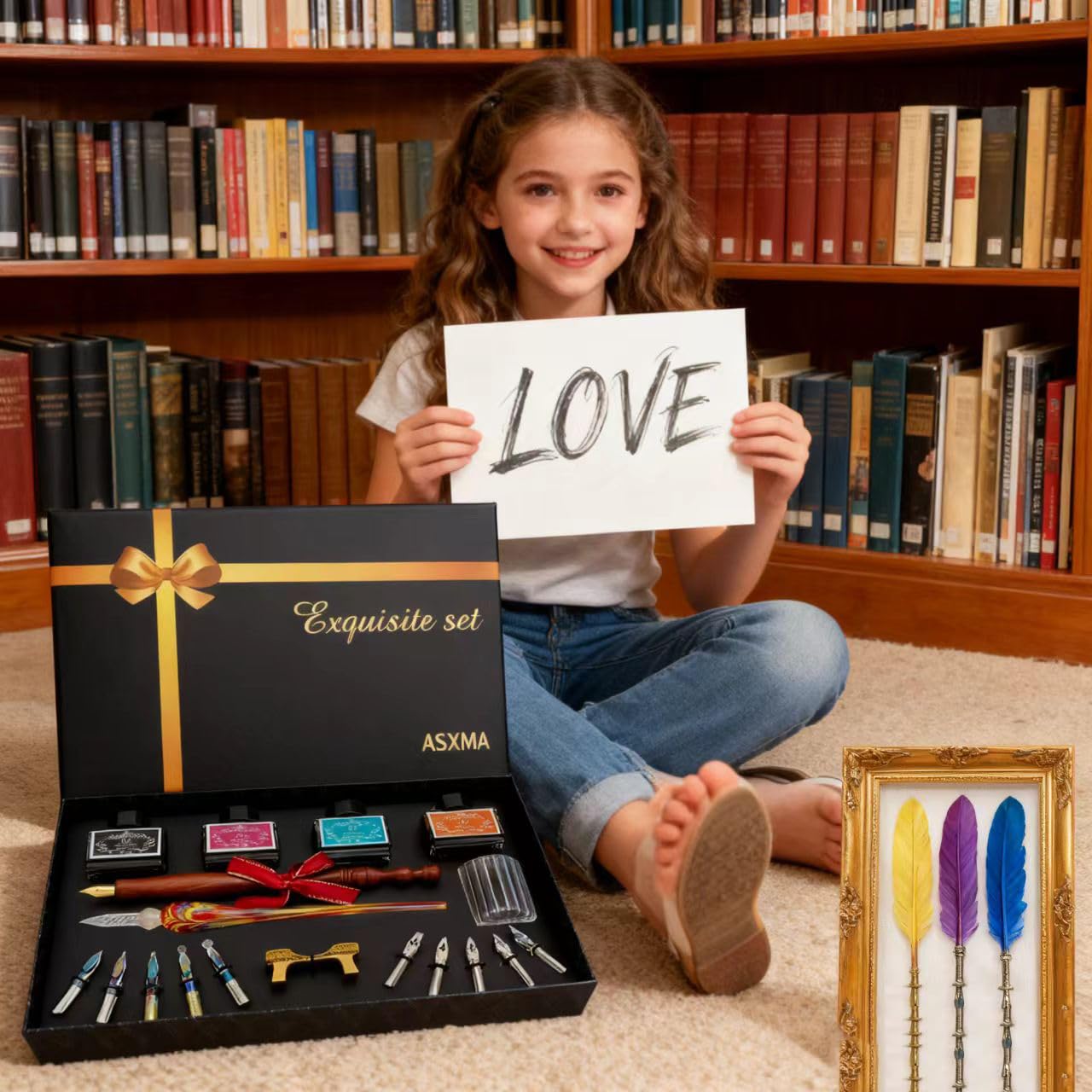 ASXMA Calligraphy Pens Gift Set - Personalized Caligraphy Pen Kits Calligraphy Set For Beginners&professional Include Glass And Wooden Dip Pen,Pen Holder,Various Sizes Of Nibs Etc