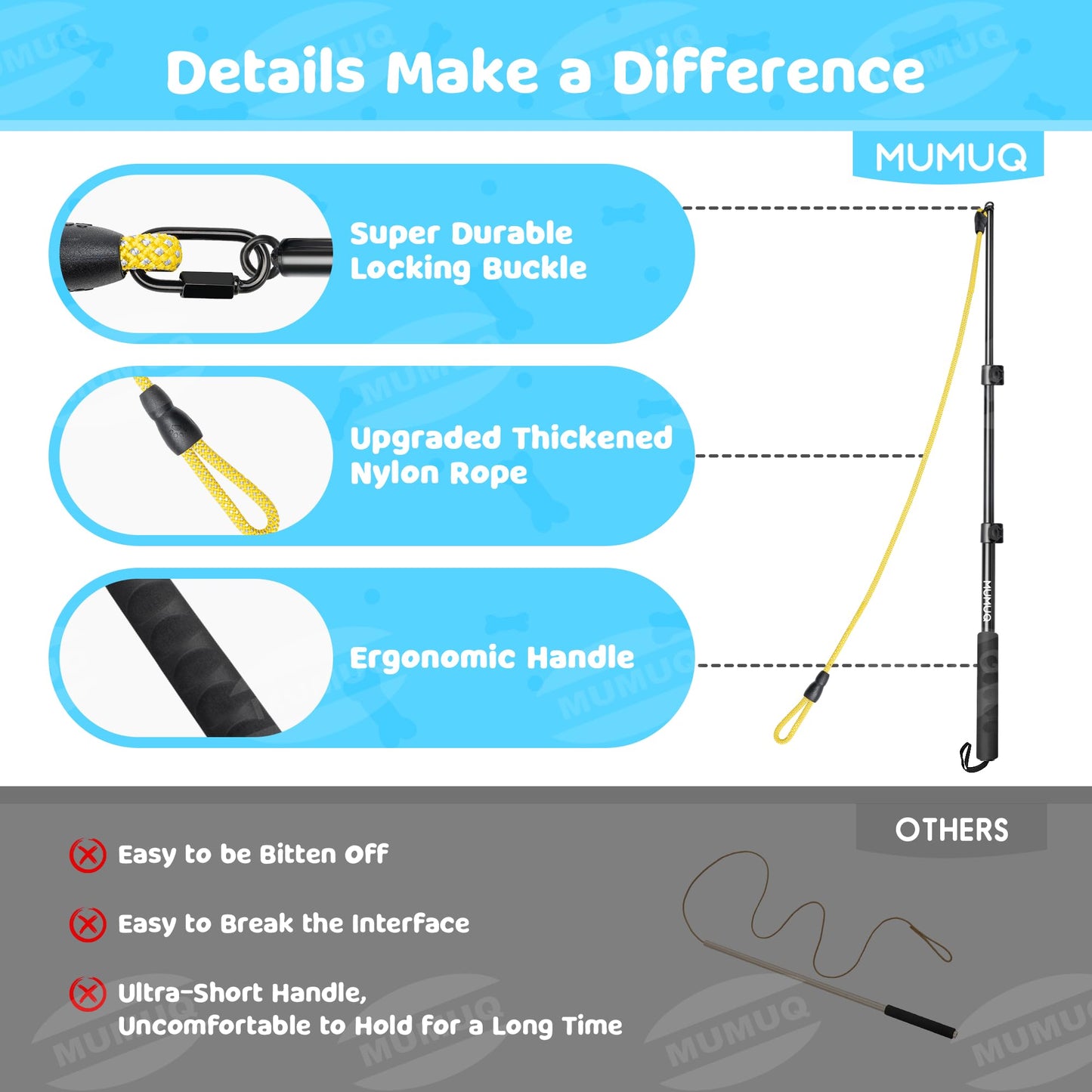Flirt Pole for Dogs, Retractable Teasing Stick with Lure, Interactive Dog Toys for Outdoor Training Play Exercise, 40 Inch Flirt Stick for Dog Agility Training Equipment