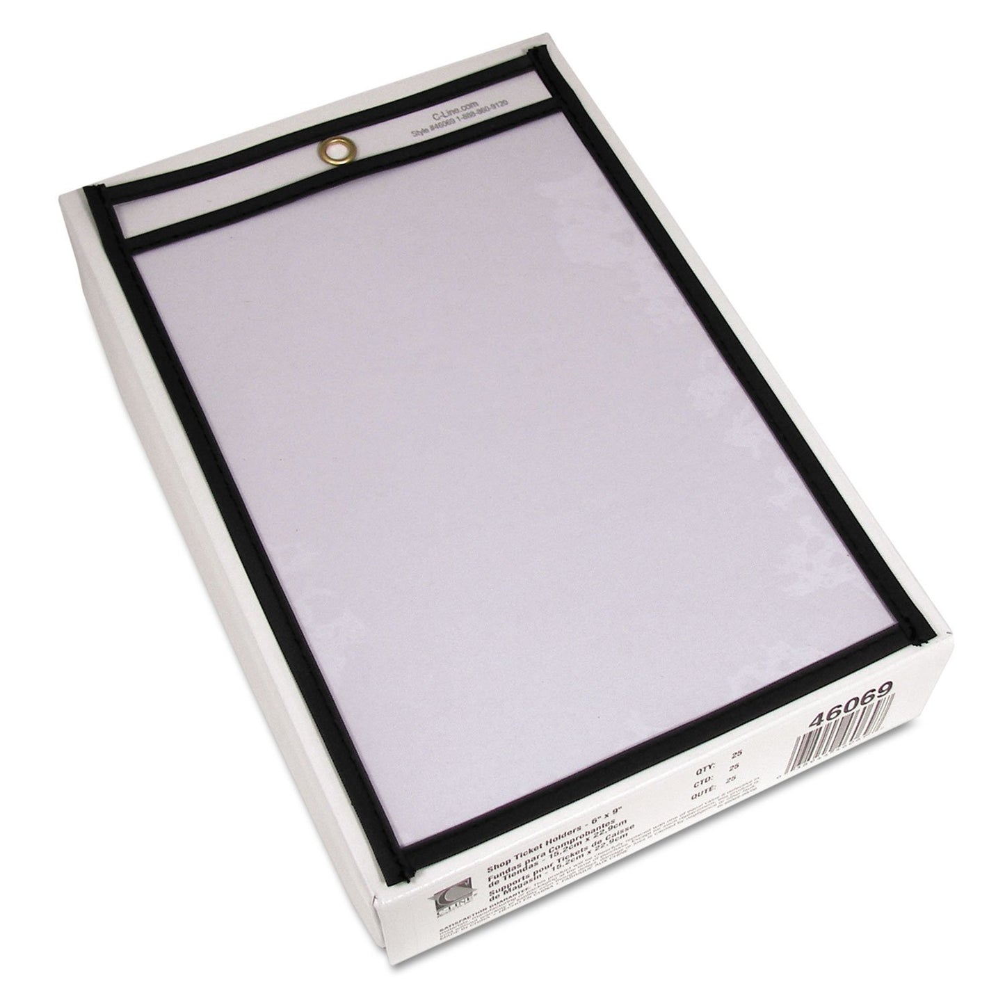 C-Line Stitched Shop Ticket Holders, 6 x 9 Inches, Both Sides Clear, 25 per Box (46069)