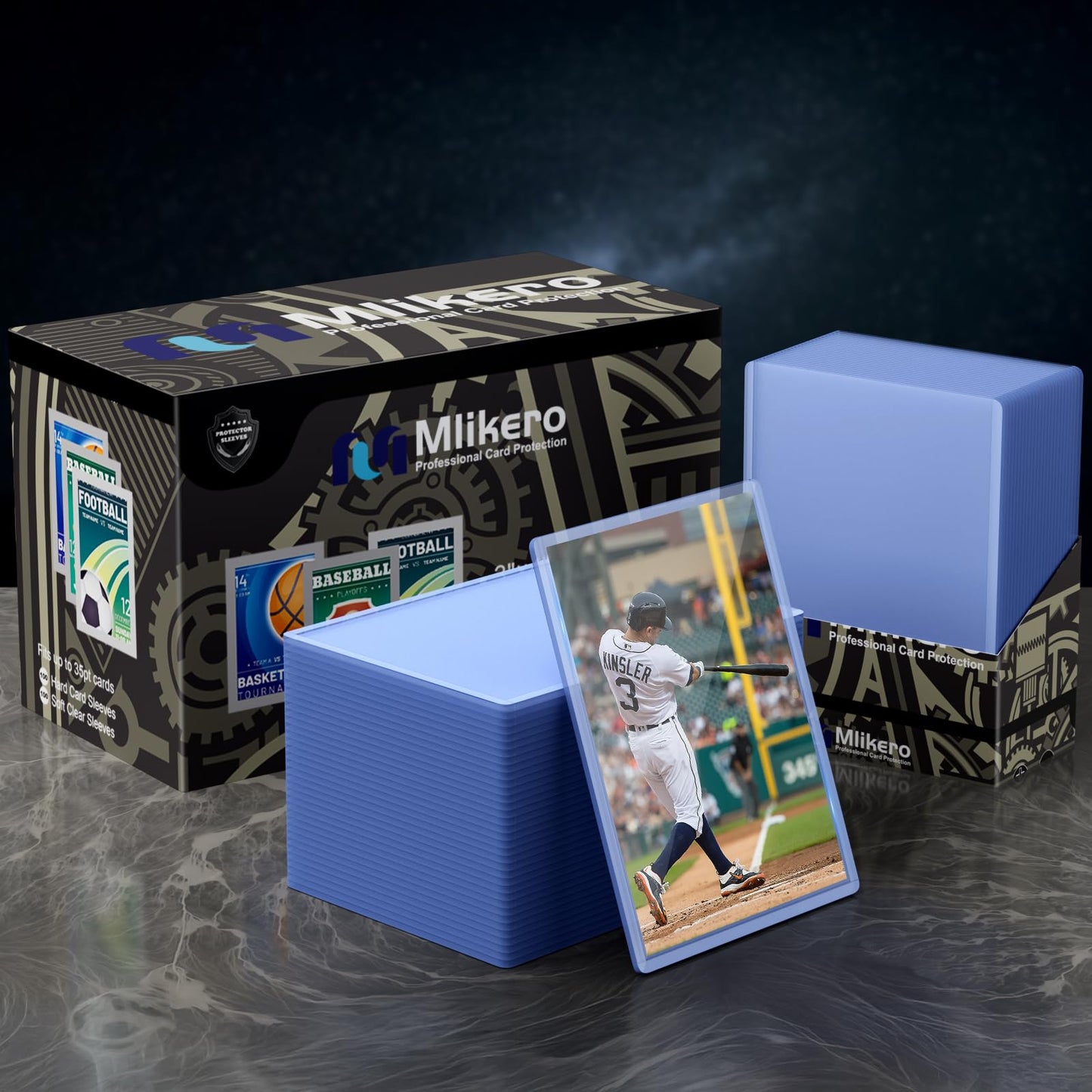 400 Card Sleeves Top Loaders for Cards, 3"x4" Hockey Card Protectors Hard Plastic, Trading Card Sleeves Fit for Hockey and Game Cards (200 Toploaders + 200 Soft Sleeves)
