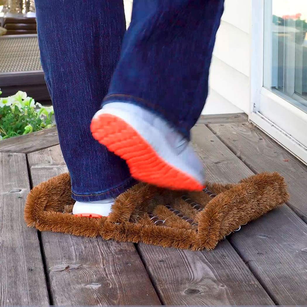 NINAMAR Natural Coir Boot Scraper Door Mat - 33 x 30 cm - 6 Pack