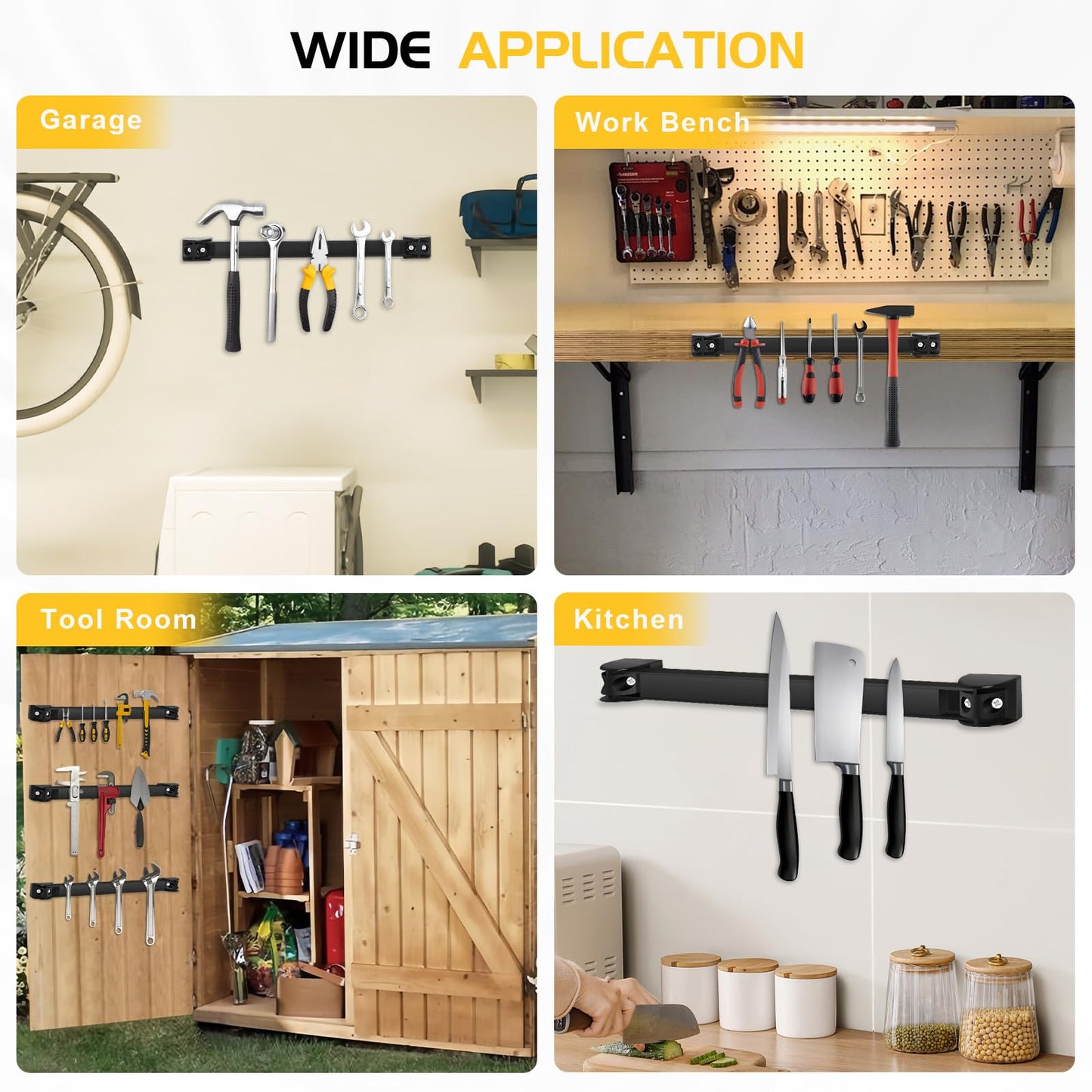 DGSL Magnetic Tool Holder Strip 5 Pack, 12 In Heavy Duty Tool Organizer Magnetic Strip, Tool Magnet Bar For Garage Tool Organization