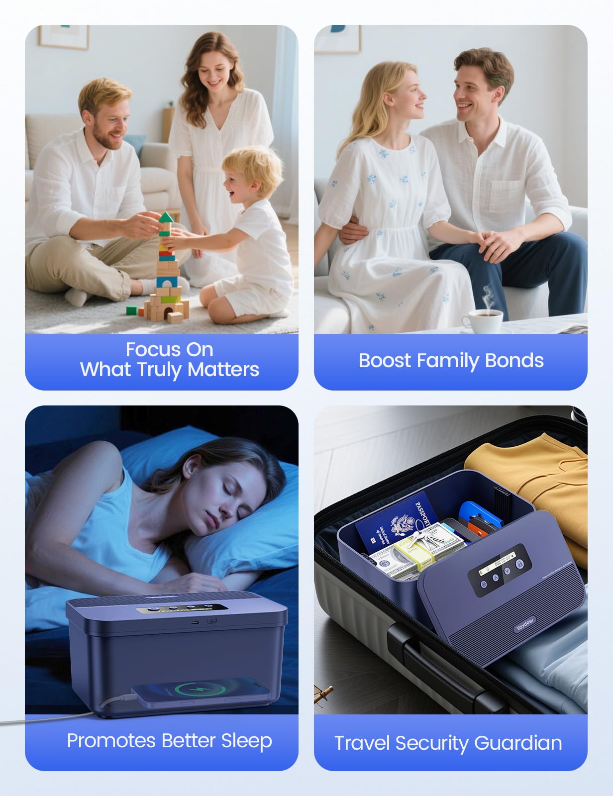 Vaydeer Safe Timed Lock Box, Phone Lock box with Timer Unplug from Phones, Video games, Social media, Snacks&Cravings,Self-Control Lockable Storage Box Boost Your Mental Health