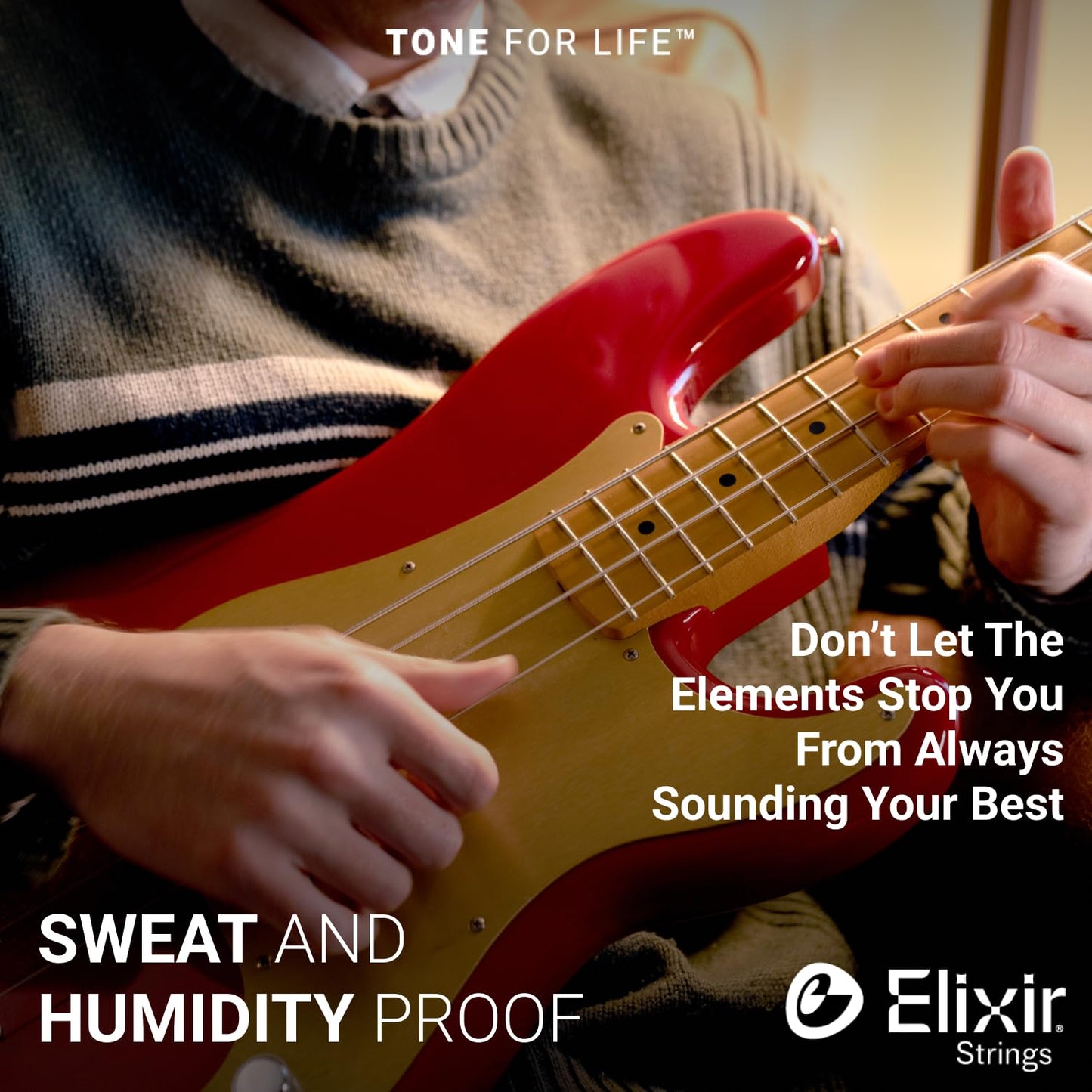 Elixir Strings, Electric Bass Guitar Strings, Stainless Steel with NANOWEB Technology, Longest-Lasting Bright Tone with Comfortable Feel, 4-String Set, Long Scale, Light 45-100