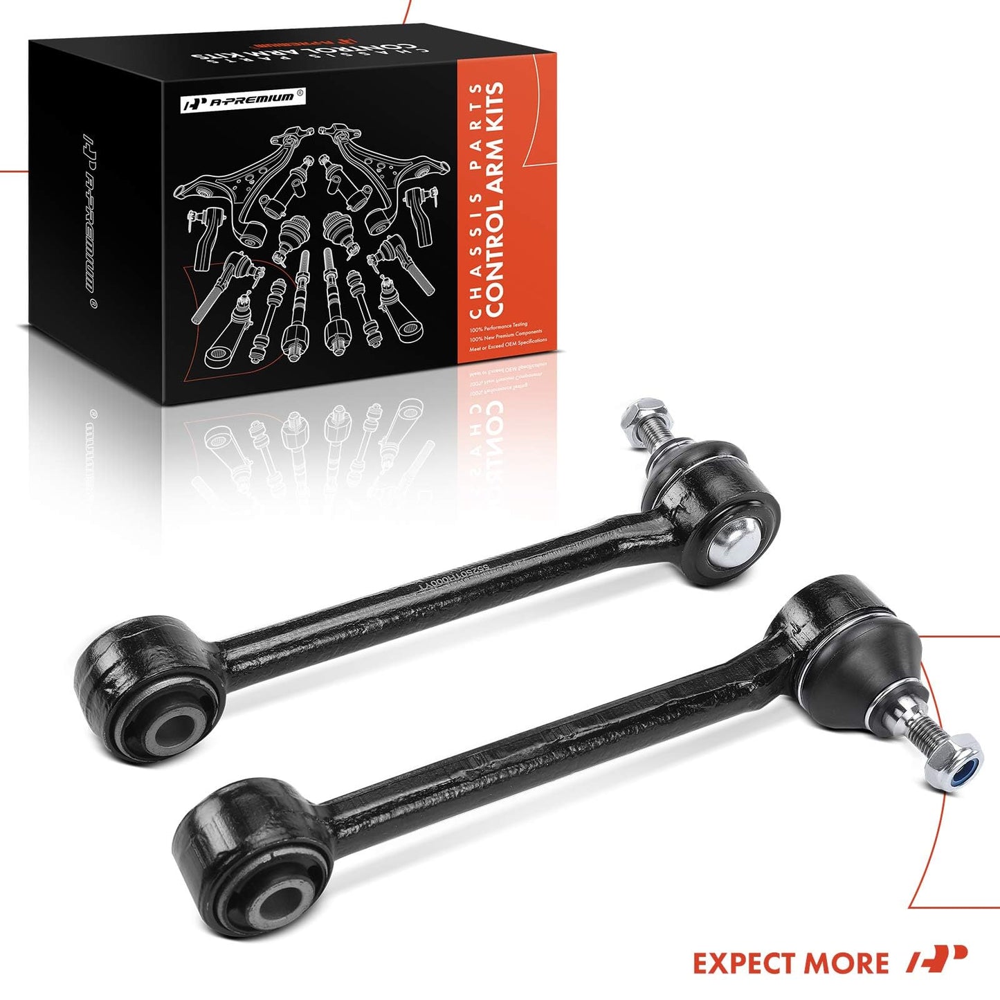 A-Premium 2 x Rear Forward Lower Control Arm, with Ball Joint & Bushing, Compatible with Hyundai Elantra 2007-2012