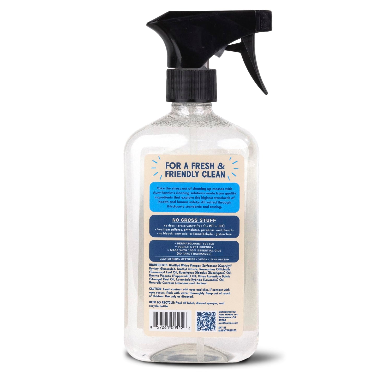 Aunt Fannie's Glass & Window Cleaning Vinegar Spray, Natural Streak-Free Spray 16.9 Ounces (Pack of 3)