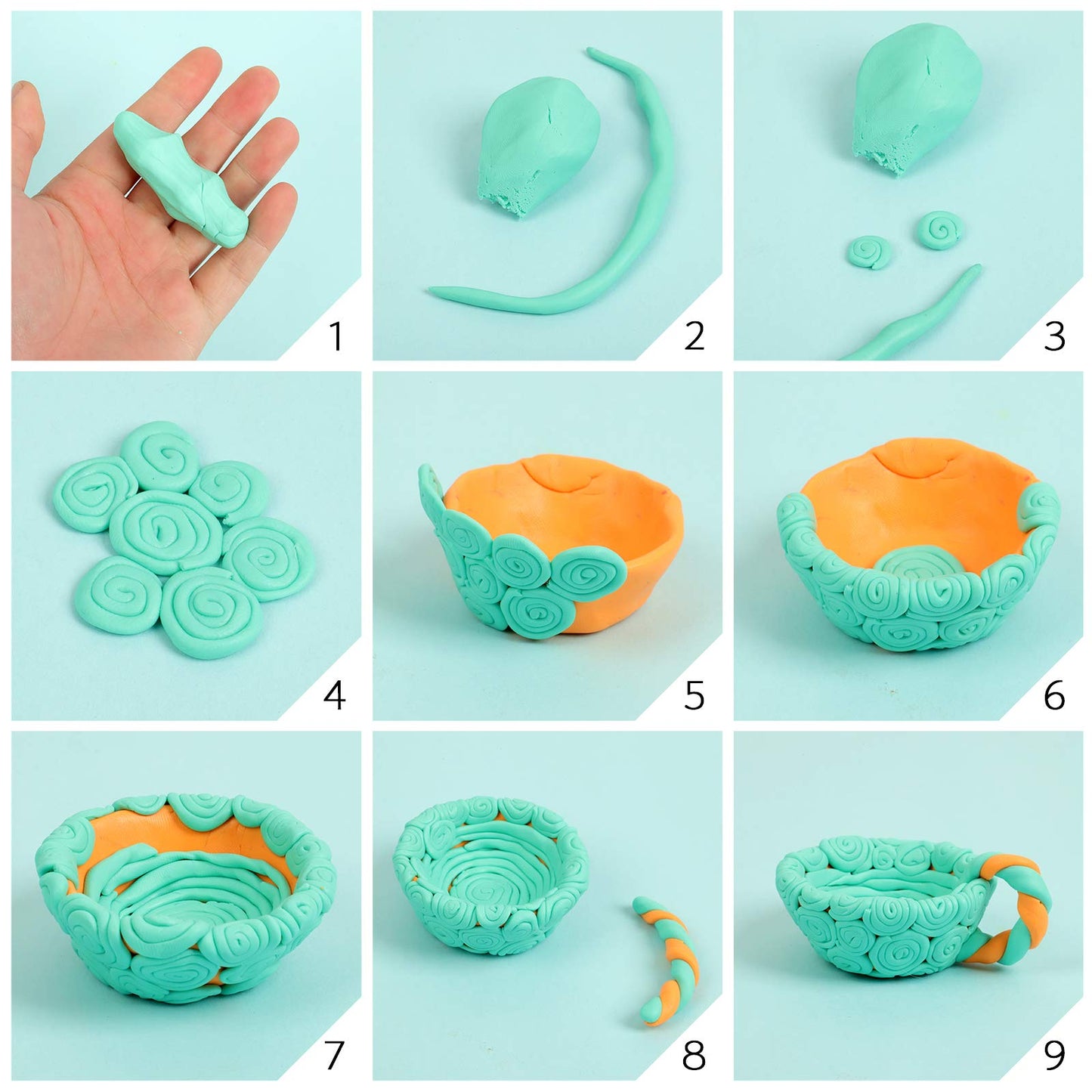 Polymer Clay 50 Colors, Modeling Clay for Kids DIY Starter Kits, Oven Baked Model Clay, Non-Sticky Molding Clays with Sculpting Tools, Gift for Children and Artists