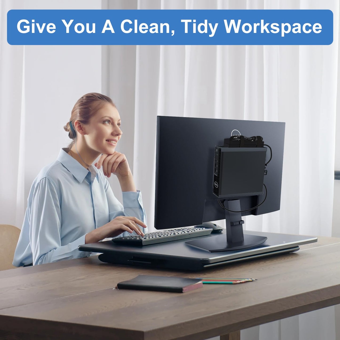 Mini PC Desktop Stand for Dell OptiPlex Micro Form Factor Case, for Dell MFF 3040 3060 3046 3050 3090 7010 7080 5070 3000 7060 7090 7080XE 7090 MFF 9020 MFF with Cable Ties