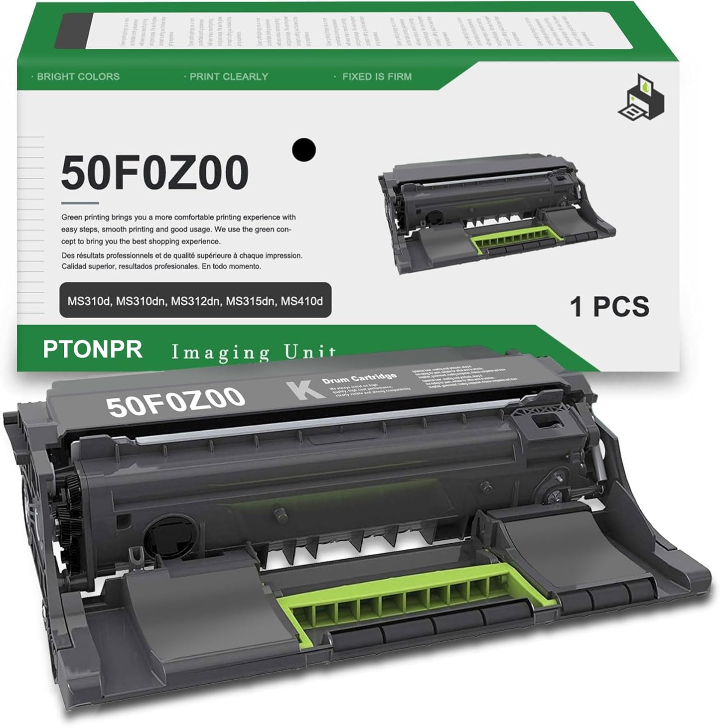 50F0Z00 Imaging Unit Toner(1-Pack, Black) - Compatible 500Z 50F0Z00 Drum Unit Replacement for Lexmark MS310d MS310dn MX310dn MS410dn MS415dn MX410de MX417de Printer