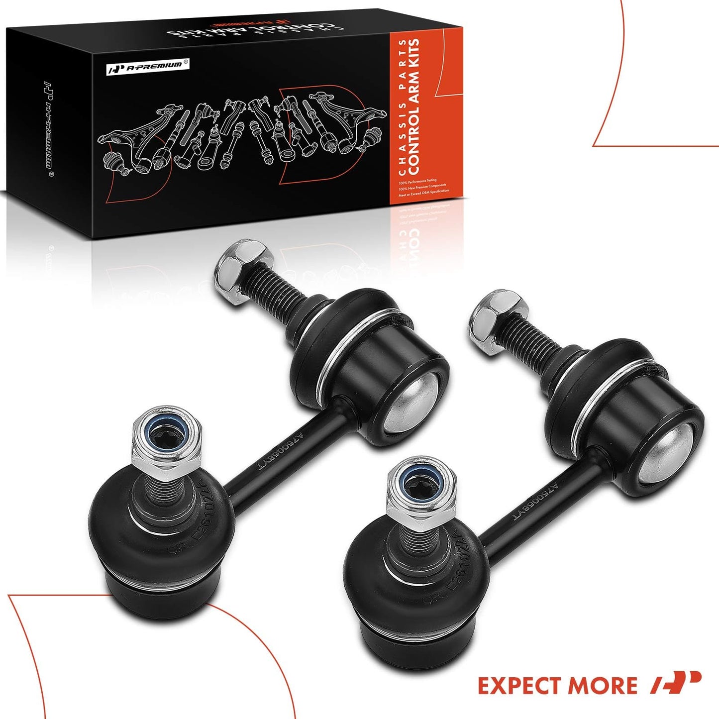 A-Premium 2 x Rear Sway Bar Links Stabilizer Bar Links, Compatible with Jeep & Chrysler & Dodge & Mitsubishi - Compass Patriot 200 Sebring Avenger Caliber Outlander (Sport) Lancer Eclipse Cross RVR