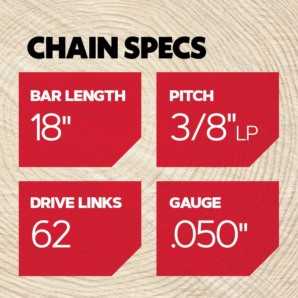 Oregon 3-Pack S62 AdvanceCut Chainsaw Chain for 18-Inch Bar -62 Drive Links – Low-Kickback Chain fits Husqvarna, Echo, Poulan, Craftsman, Echo and More