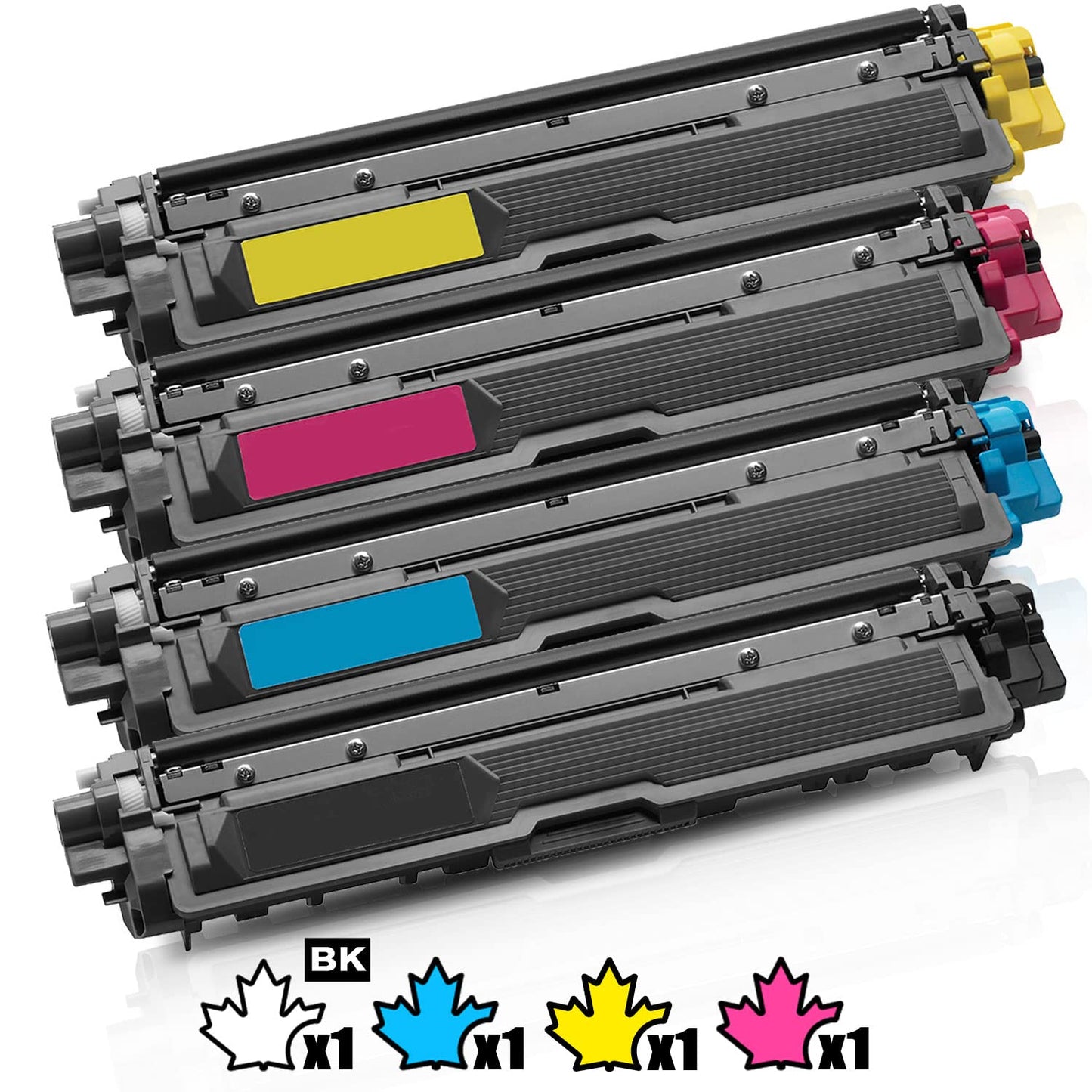 1 Set of 4 Inkfirst® Toner Cartridges Compatible Remanufactured for Brother TN221 TN225 TN-221 TN-225 Black, Cyan, Magenta, Yellow MFC-9130CW MFC-9330CDW MFC-9340CDW HL-3170CDW HL-3170CW HL-3140CW