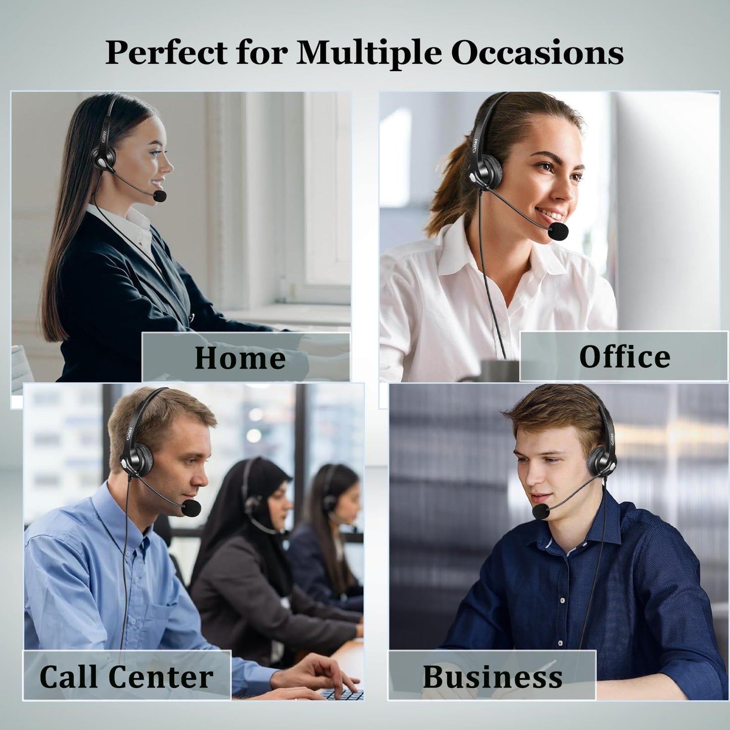 Callez Phone Headset for Cisco with Noise Cancelling Mic & Mute Switch, Dual RJ9 Corded Telephone Headsets Compatible with Cisco IP Phones 6941 6851 6945 7821 7841 7861 7942 7945 7962 7965 8811 8861