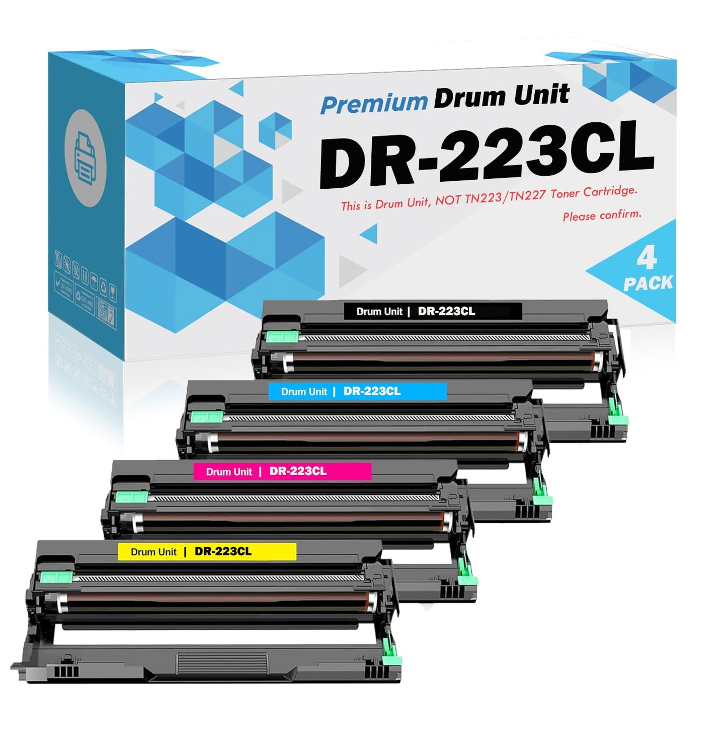 Ultra Toner® Compatible Replacement for Brother DR-223CL Drum Unit DR223CL DR-223 use with TN-227 Toner Cartridges HL-L3210CW HL-L3230CDW HL-L3270CDW HL-L3290CDW MFC-L3710CW MFC-L3750CDW MFC-L3770CDW