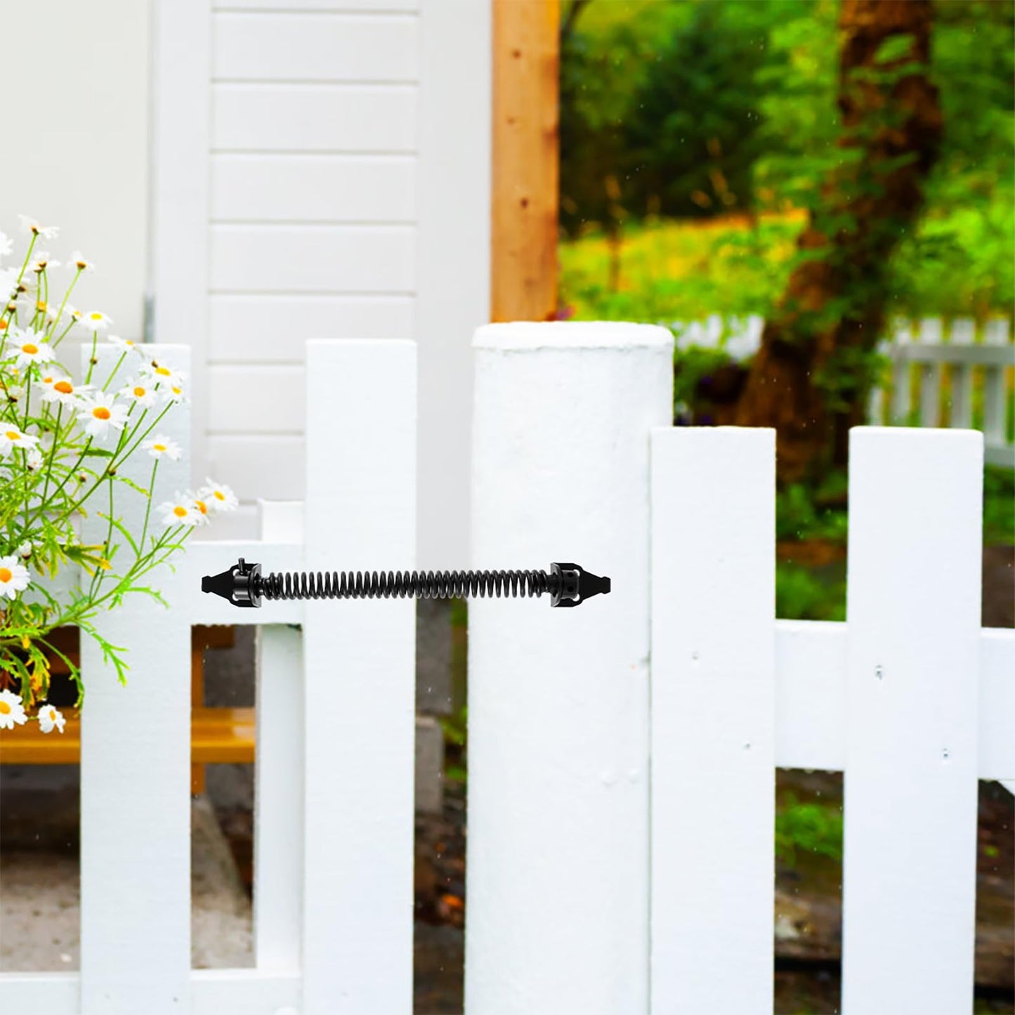 LYDODOKA 2 Pcs 14" Gate Spring Self Closing Latch, Heavy Duty Outdoor Door Automatic Closer, Adjustable Tension Control Gate Hardware for Wood Vinyl Fence