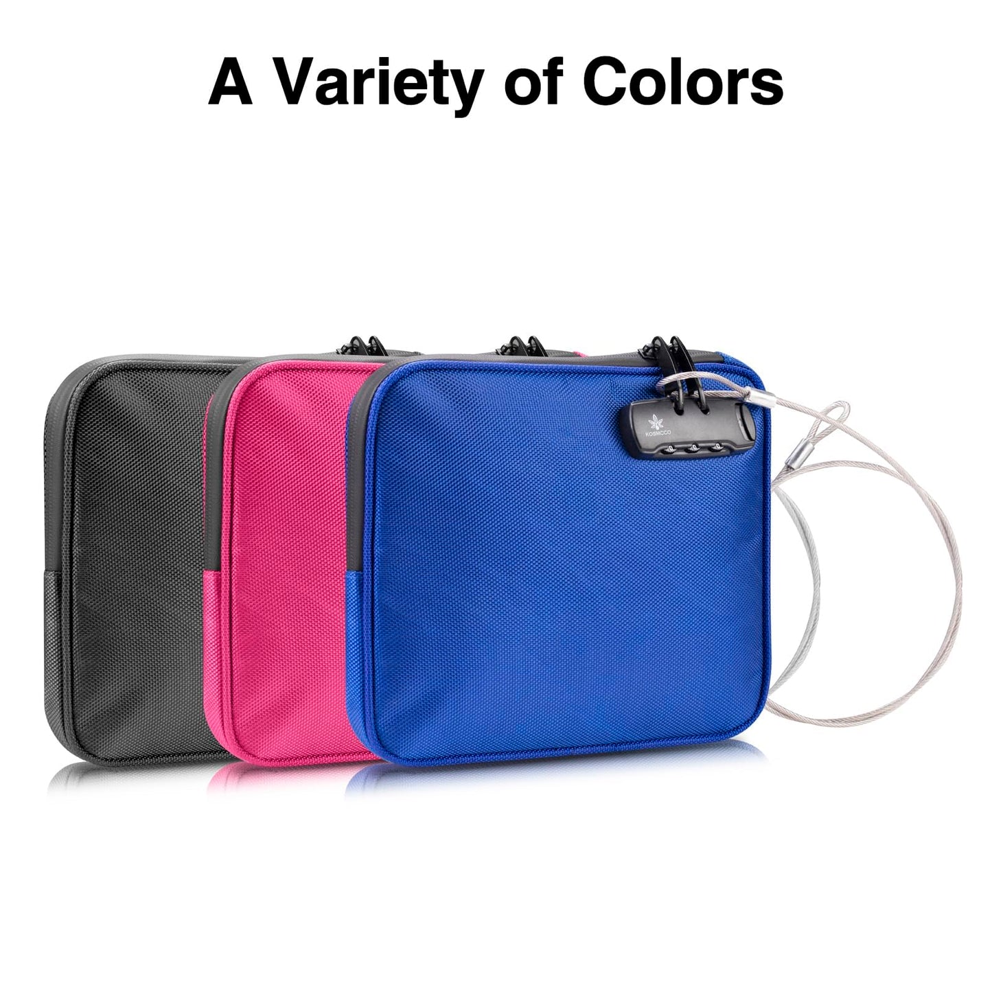 KOSMCCO Beach Locking Bag, 9x7.5 Inch Portable Safe for Phone, Wallet, Keys | Anti-Theft Locking Travel Pouch for Pool, Vacation (Blue)