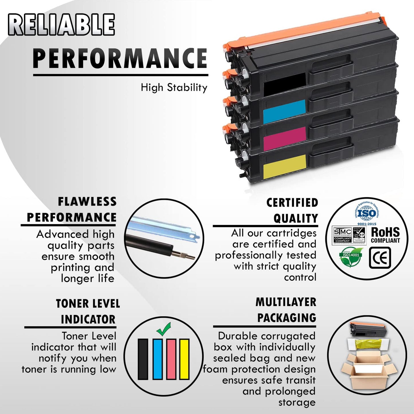 5 Inkfirst Compatible Toner Cartridges Replacement for Brother TN433 TN-433 (1 Set + 1 Black) HL-L8260CDW HL-L8360CDW HL-L8360CDWT MFC-L8610CDW MFC-L8900CDW Black Cyan Magenta Yellow