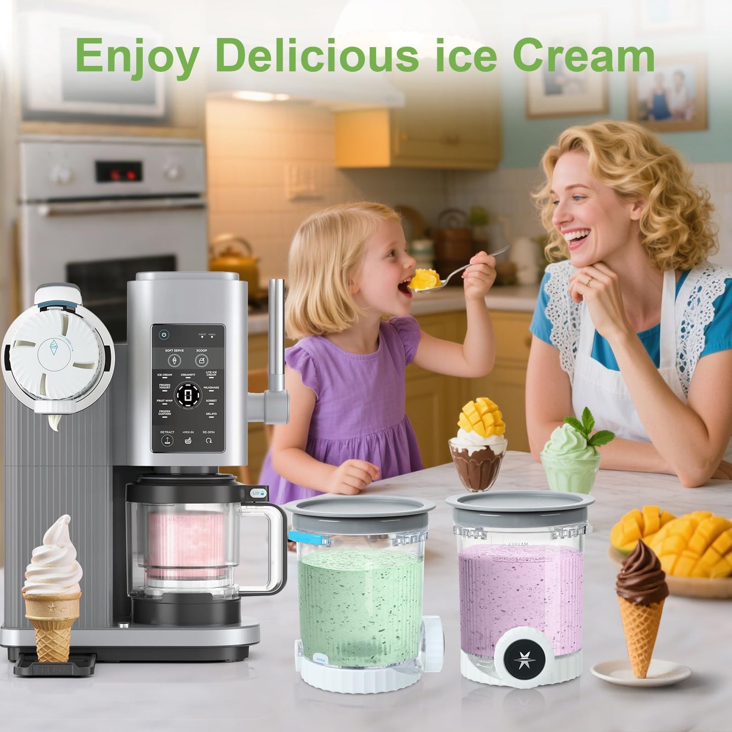 4 Pack Pint Containers Replacement for Ninja Swirl Ice Cream & Soft Serve Makers, 16oz Creami Swirl Pints and Lids Compatible with NC700 NC701 Series, BPA-Free & Dishwasher Safe