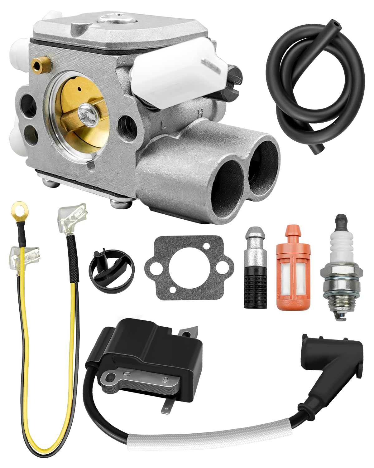 1143 120 0617 Carburetor Fit for Stihl MS251 MS 251 Replacement Part, With Fuel Filter & Fuel Line & Oil Filter & Gasket & Spark Plug & Ignition Coil