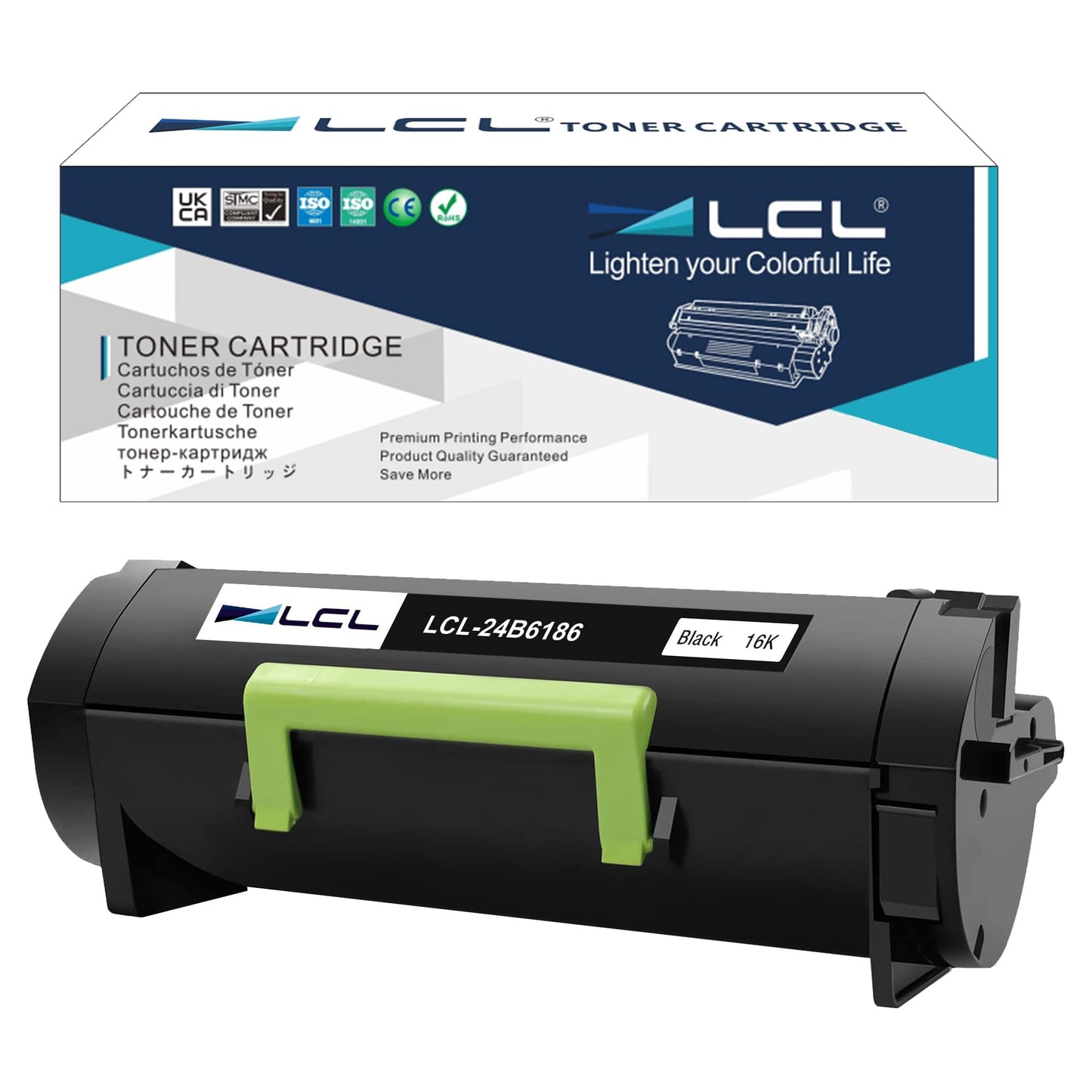 LCL Compatible Toner Cartridge for Lexmark 24B6186 16000 Pages (1-Pack,Black) for Lexmark M3150 XM3150 XM3150H
