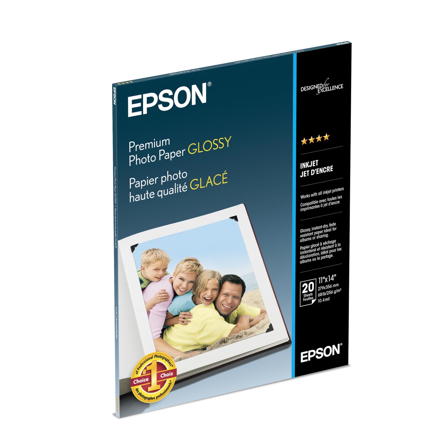 Epson Premium Photo Paper Glossy (11x14 Inches, 20 Sheets) (S041466)