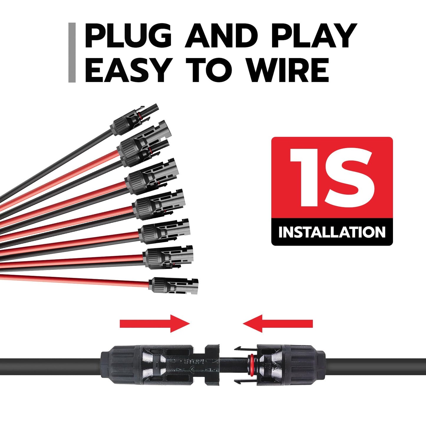 HCOVTXR 1 Pair Solar Panel Connectors Y Branch 2 to 12,Solar Parallel Connectors for 2-6 Solar Panels,10AWG Solar Y Connector PV Tool Kit